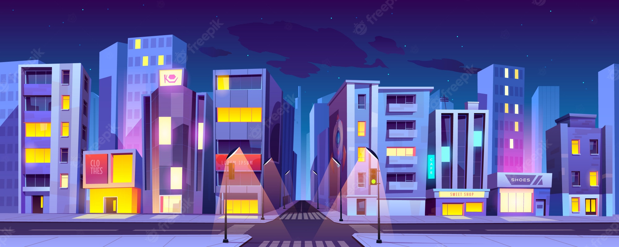 Cartoon City Night Wallpapers