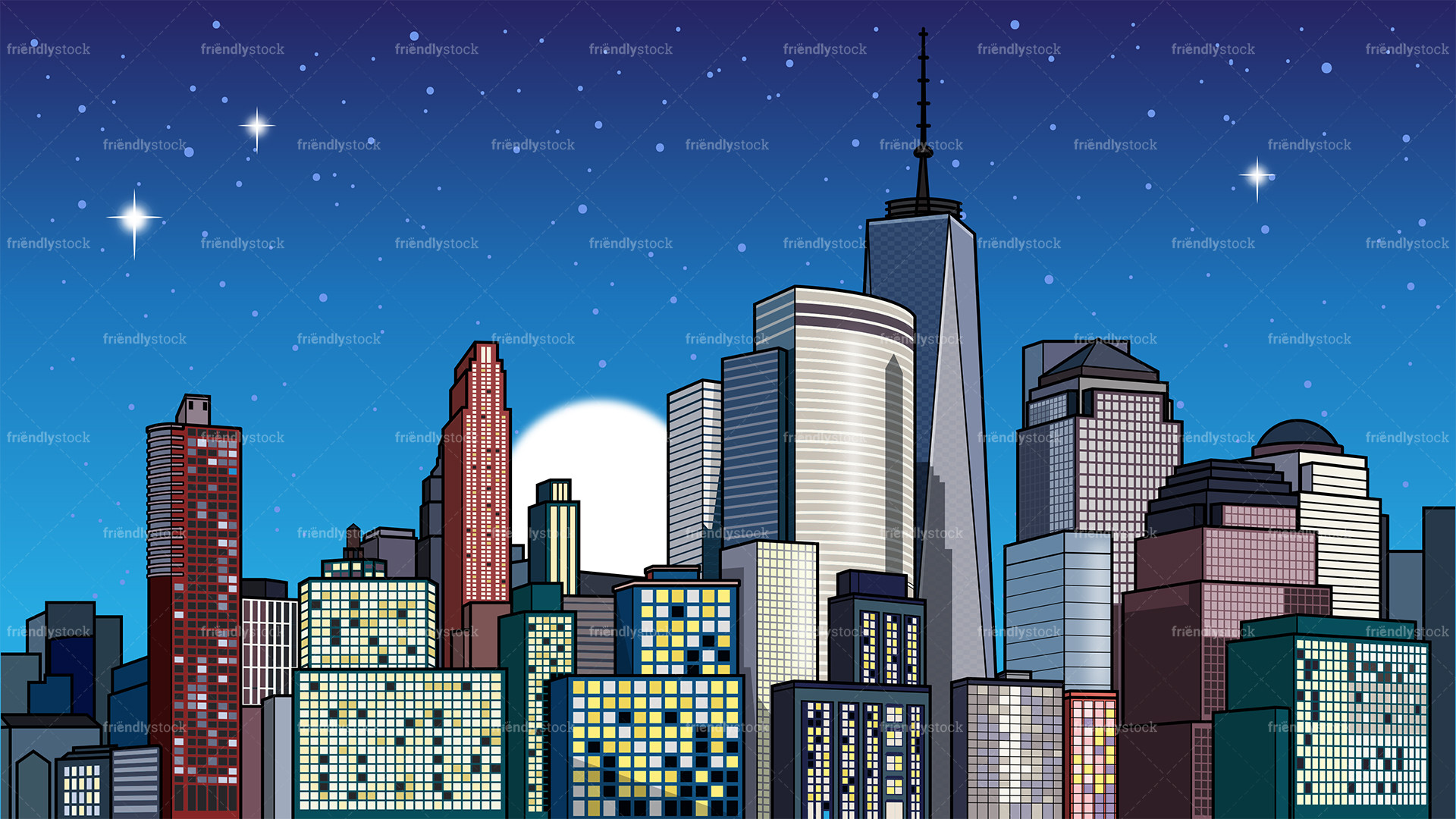 Cartoon City Night Wallpapers