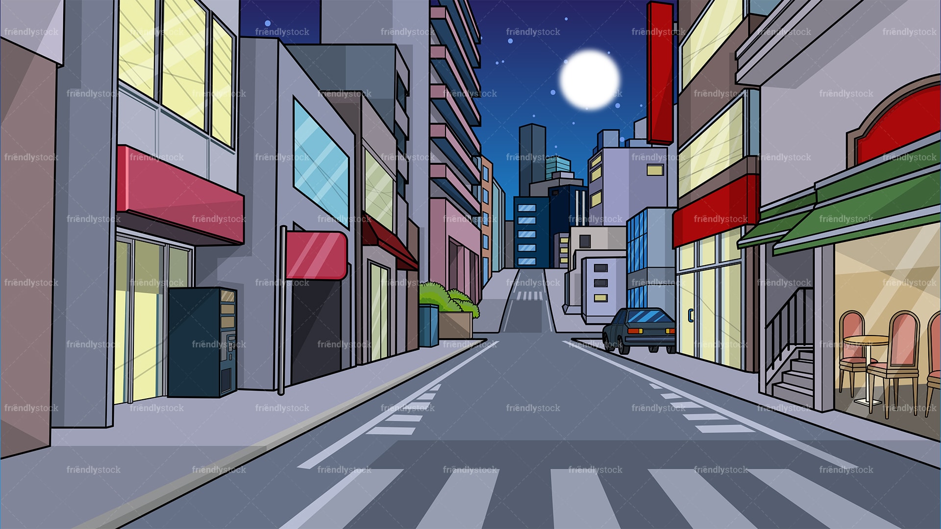 Cartoon City Night Wallpapers
