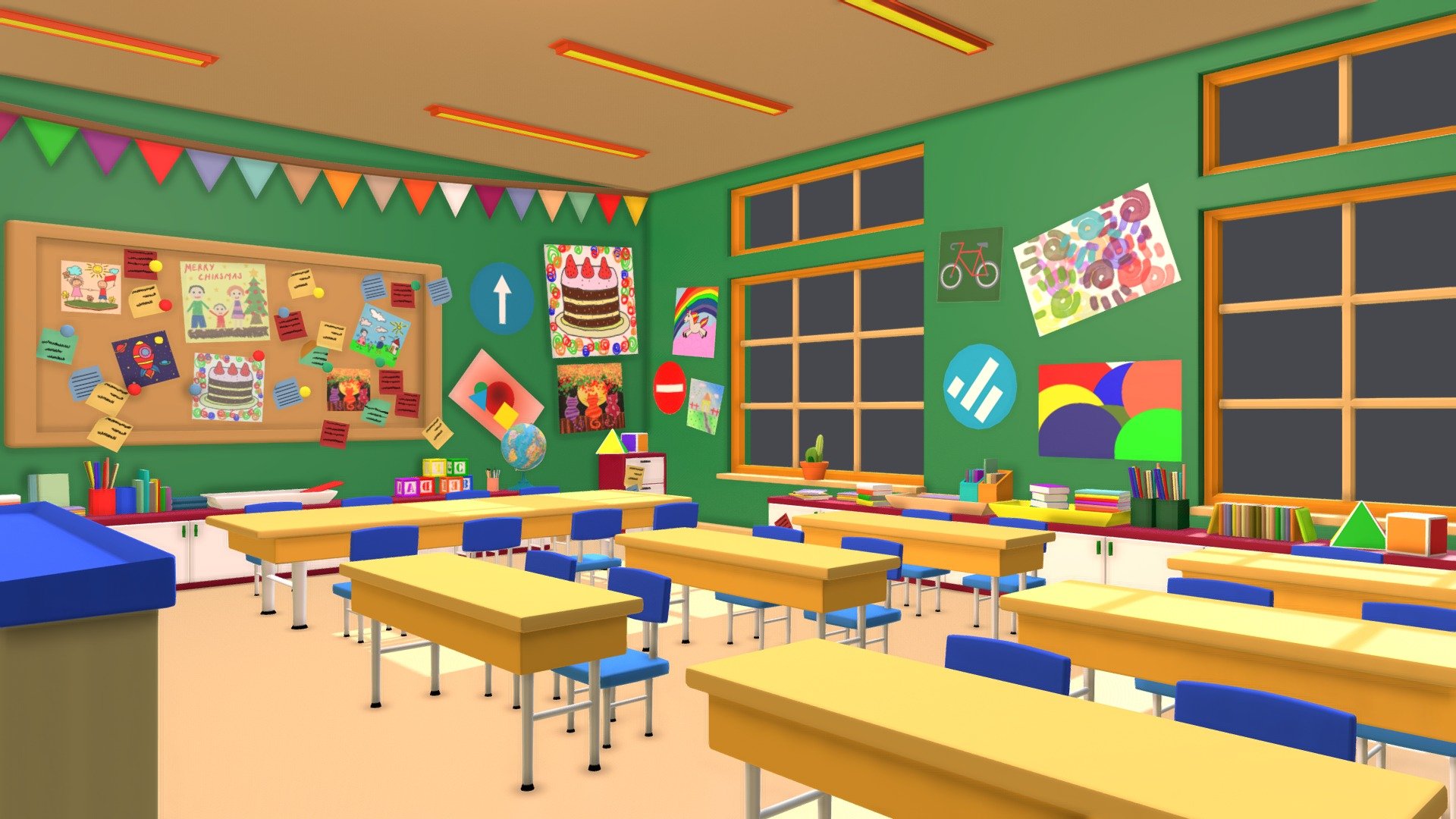 Cartoon Classroom Wallpapers