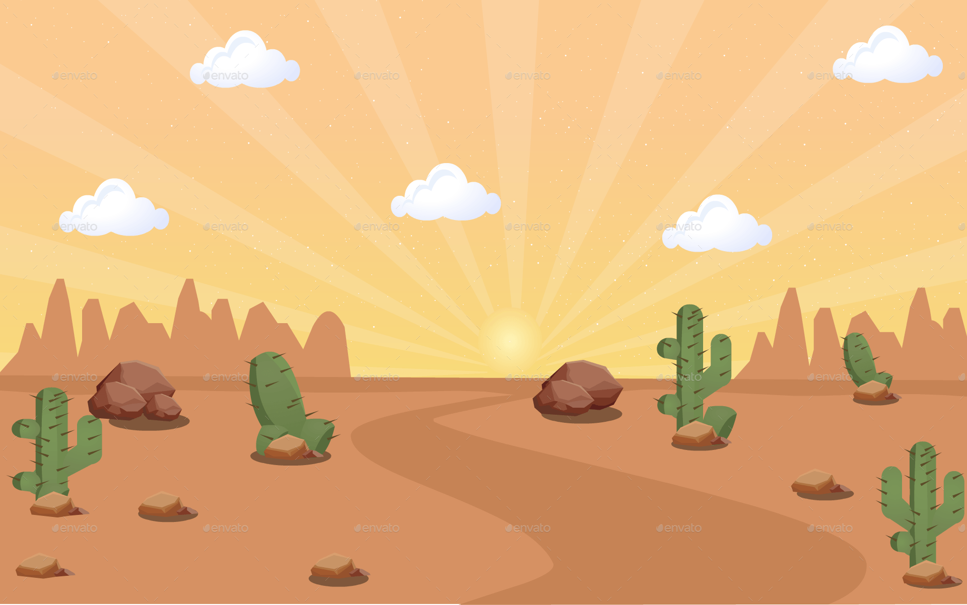 Cartoon Desert Wallpapers