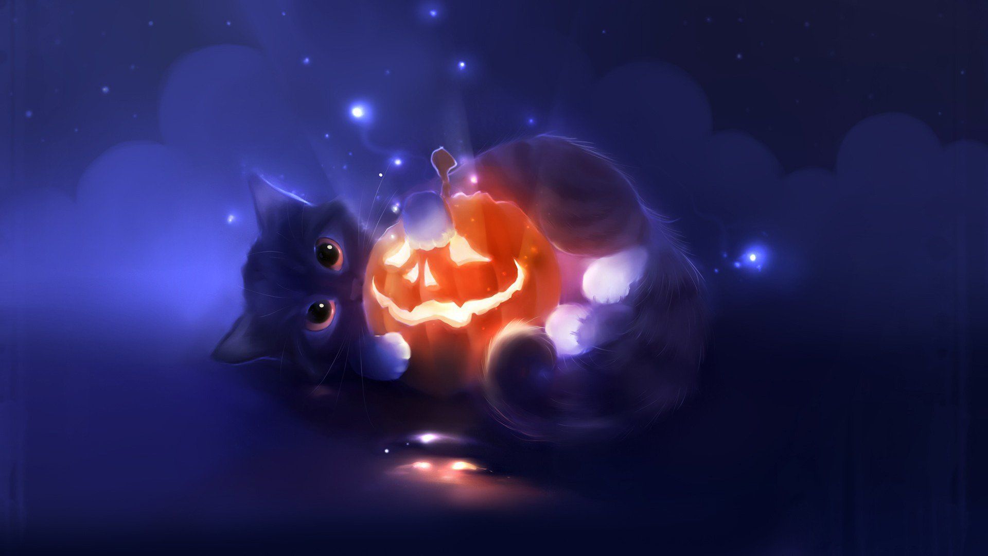 Cartoon Halloween Cat Desktop Wallpapers