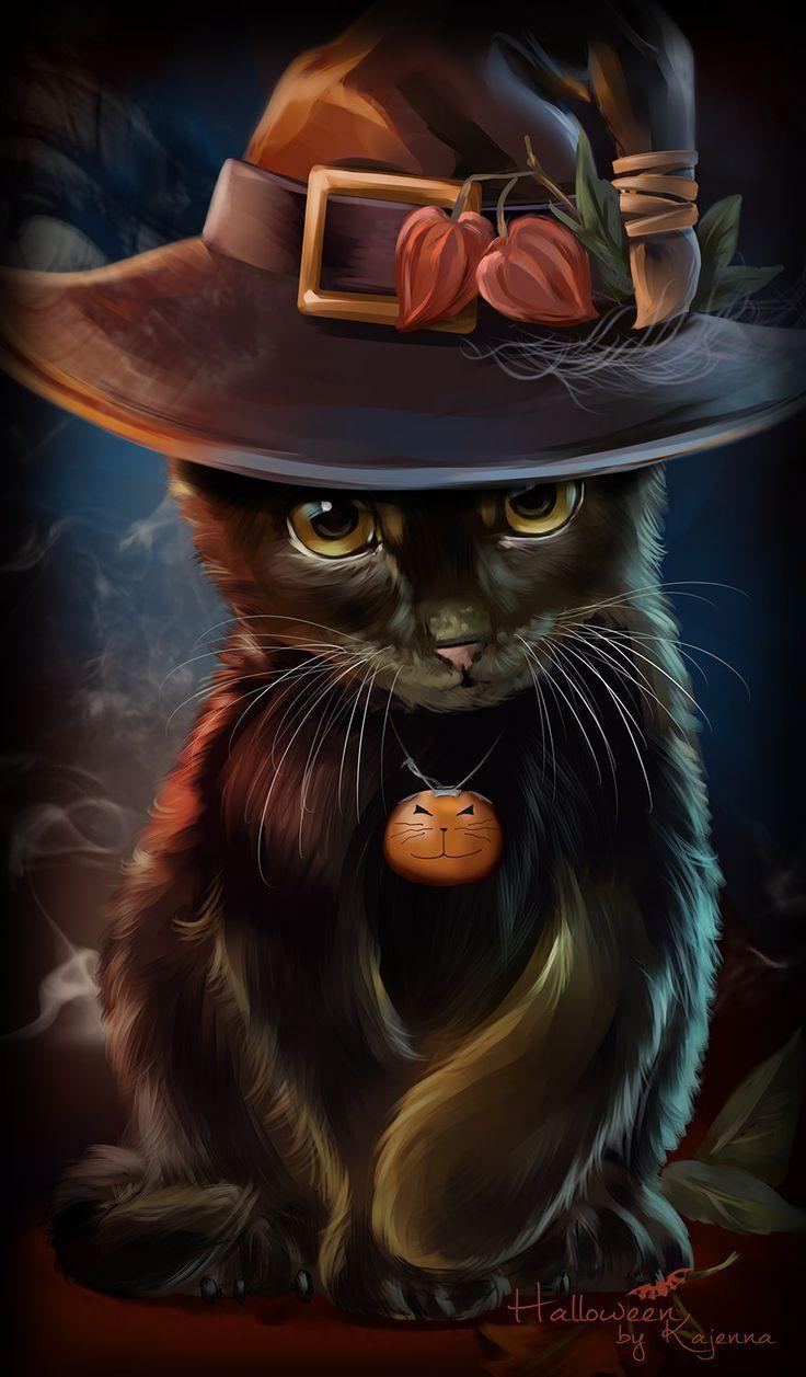 Cartoon Halloween Cat Desktop Wallpapers