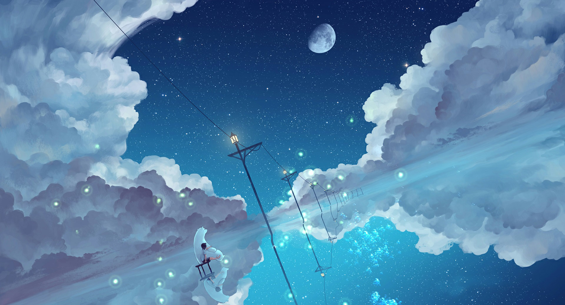 Cartoon Night Sky Wallpapers