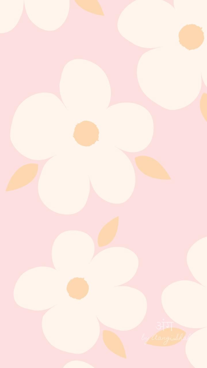 Cartoon Pink Flowers Iphone Wallpapers