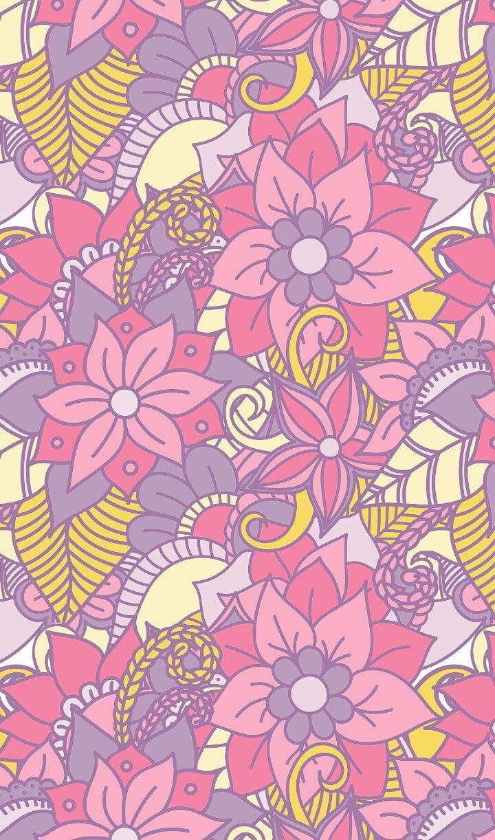 Cartoon Pink Flowers Iphone Wallpapers