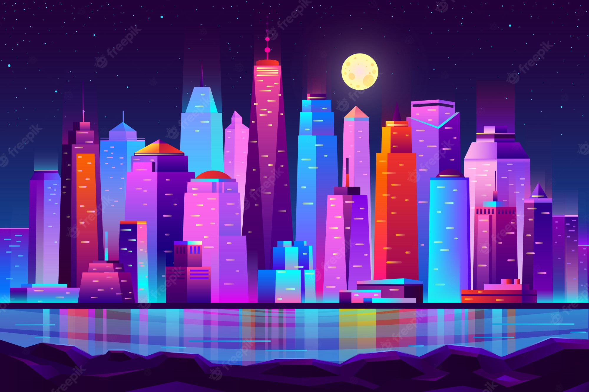 Cartoon Skyline Wallpapers