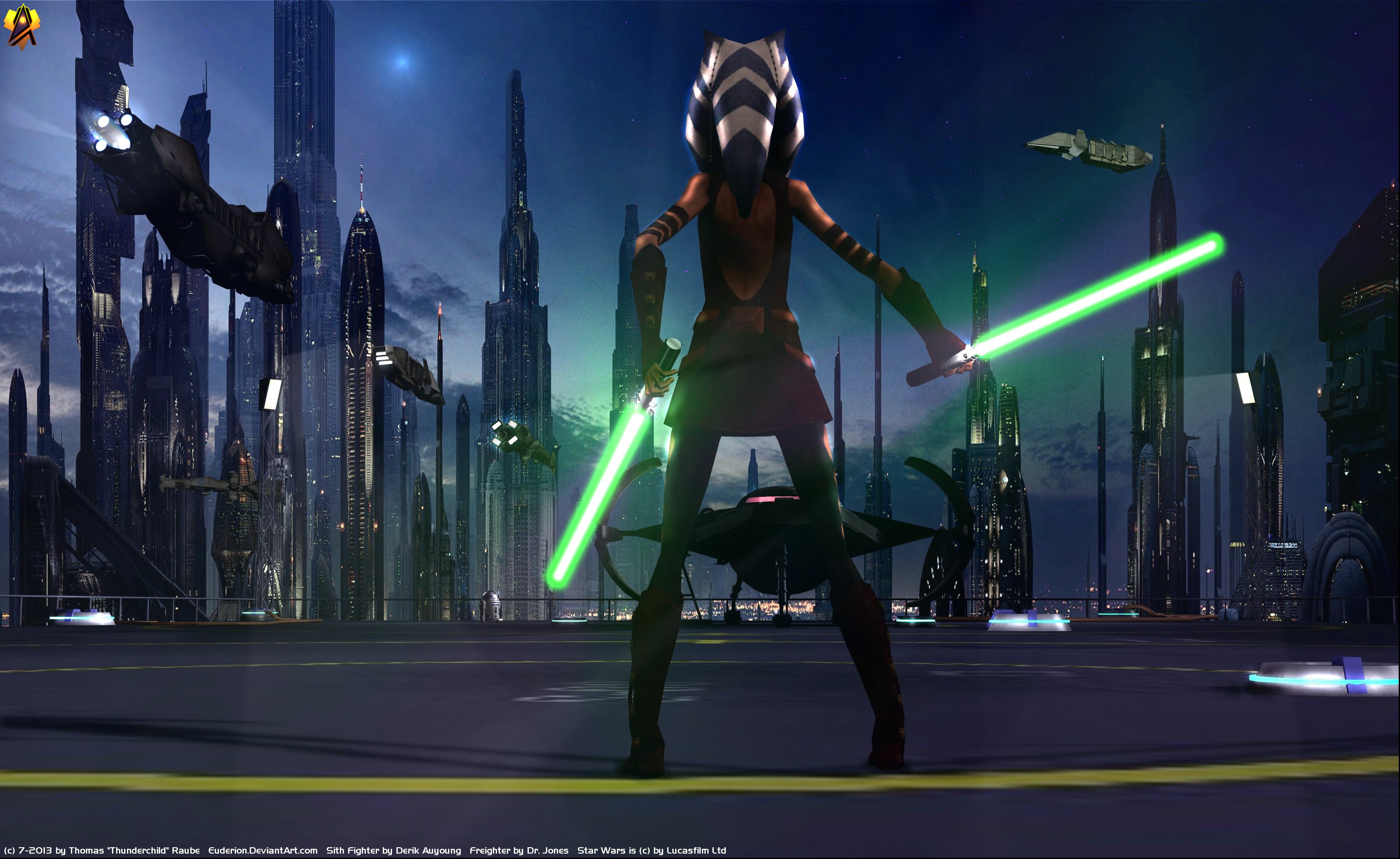 Ahsoka Tano With Lightsaber Wallpapers