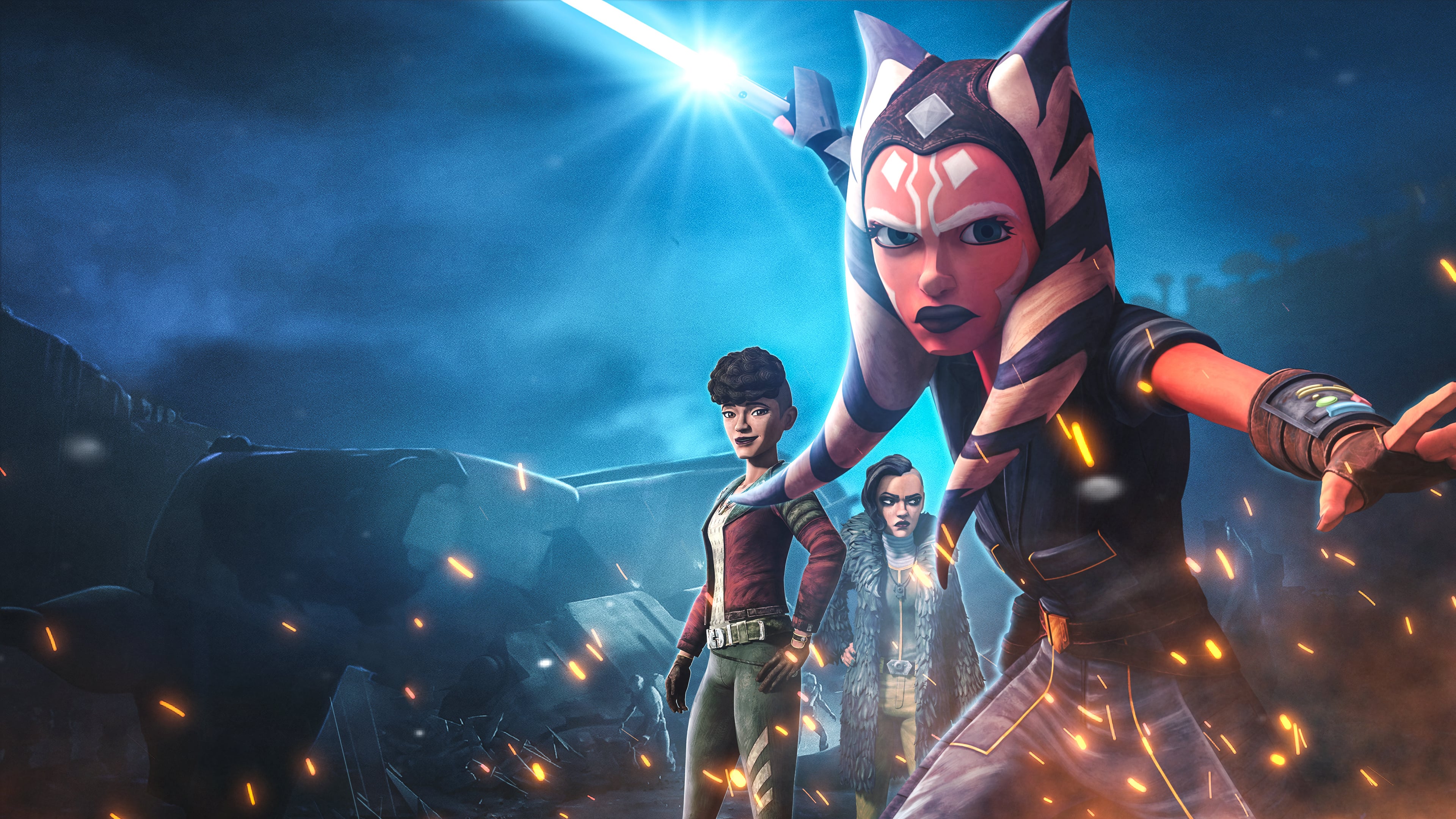 Ahsoka Tano With Lightsaber Wallpapers