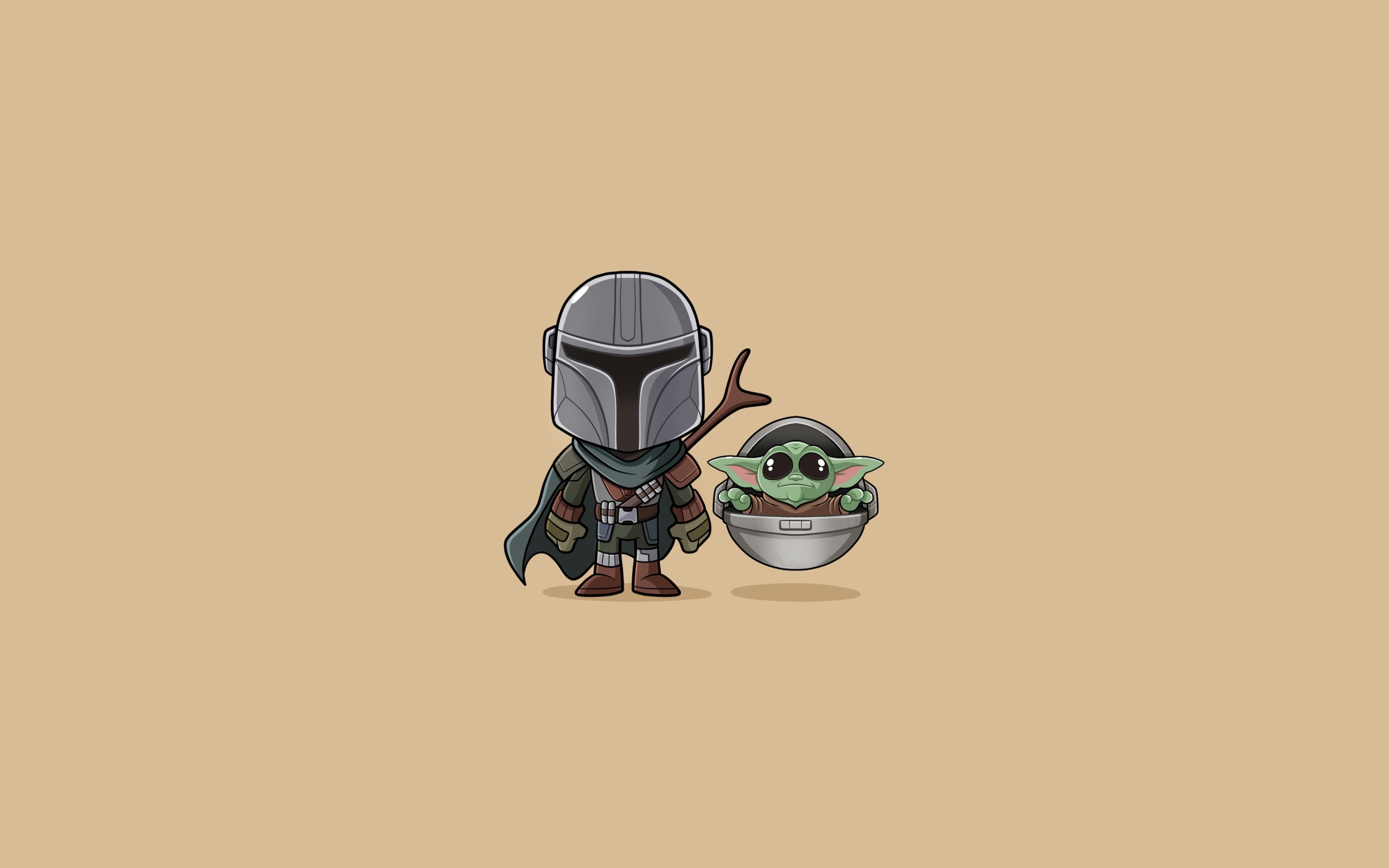 Baby Yoda And Mandalorian Fanart Wallpapers