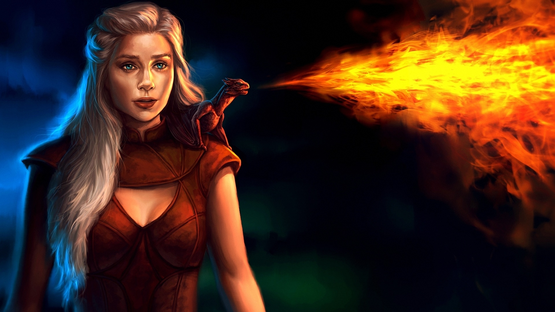 Daenerys Targaryen And Dragons In Fire Wallpapers