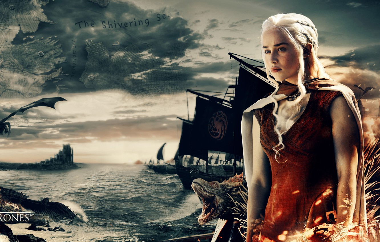 Daenerys Targaryen And Dragons In Fire Wallpapers