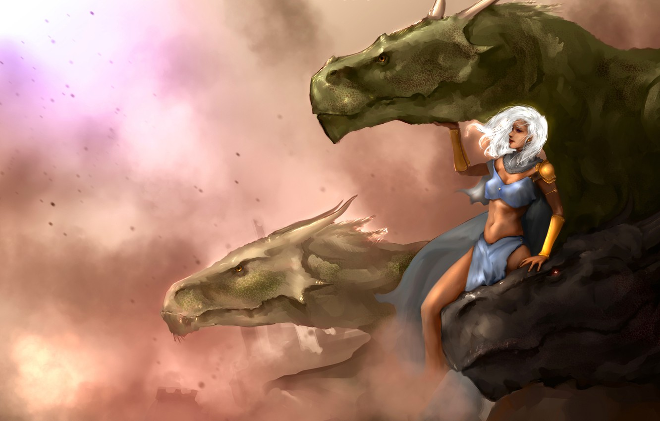 Daenerys Targaryen And Dragons In Fire Wallpapers