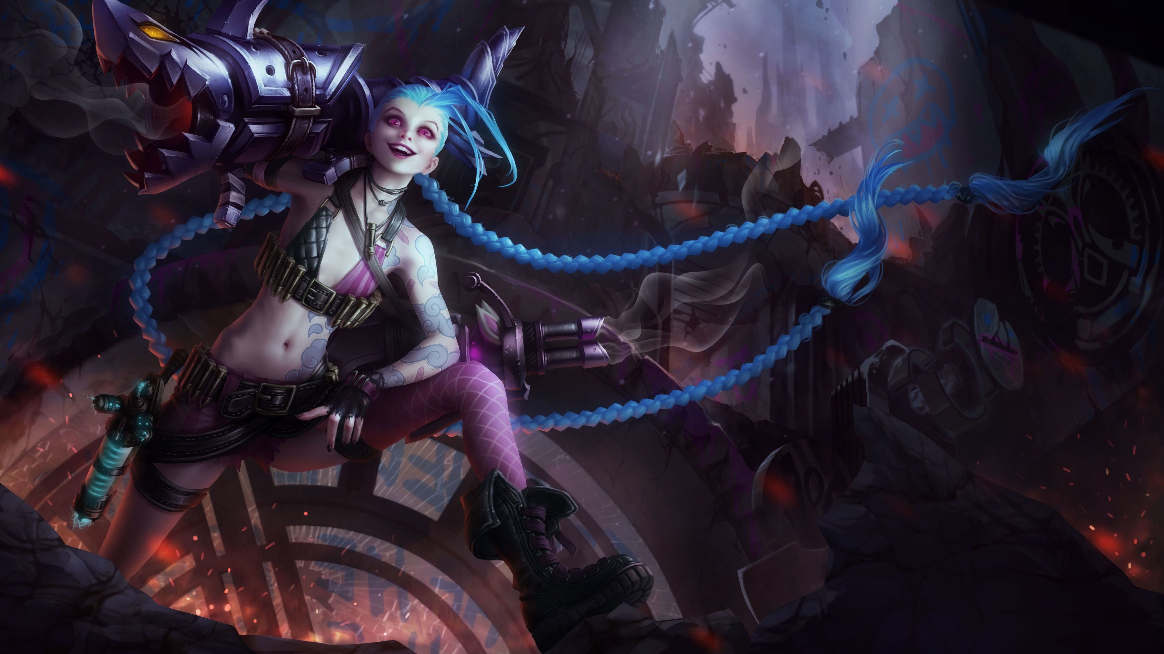 Jinx 4K Art League Of Legends Wallpapers