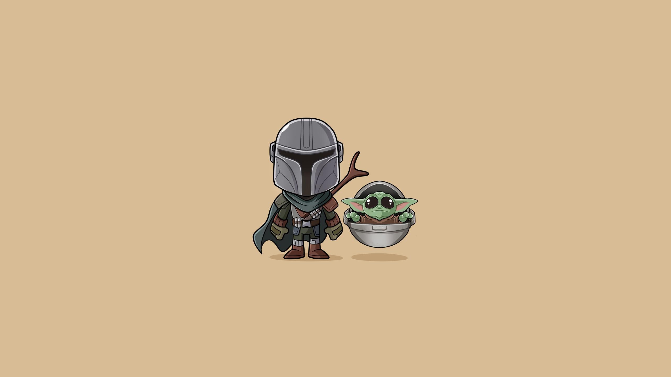 Mandalorian And Baby Yoda Art 4K Wallpapers