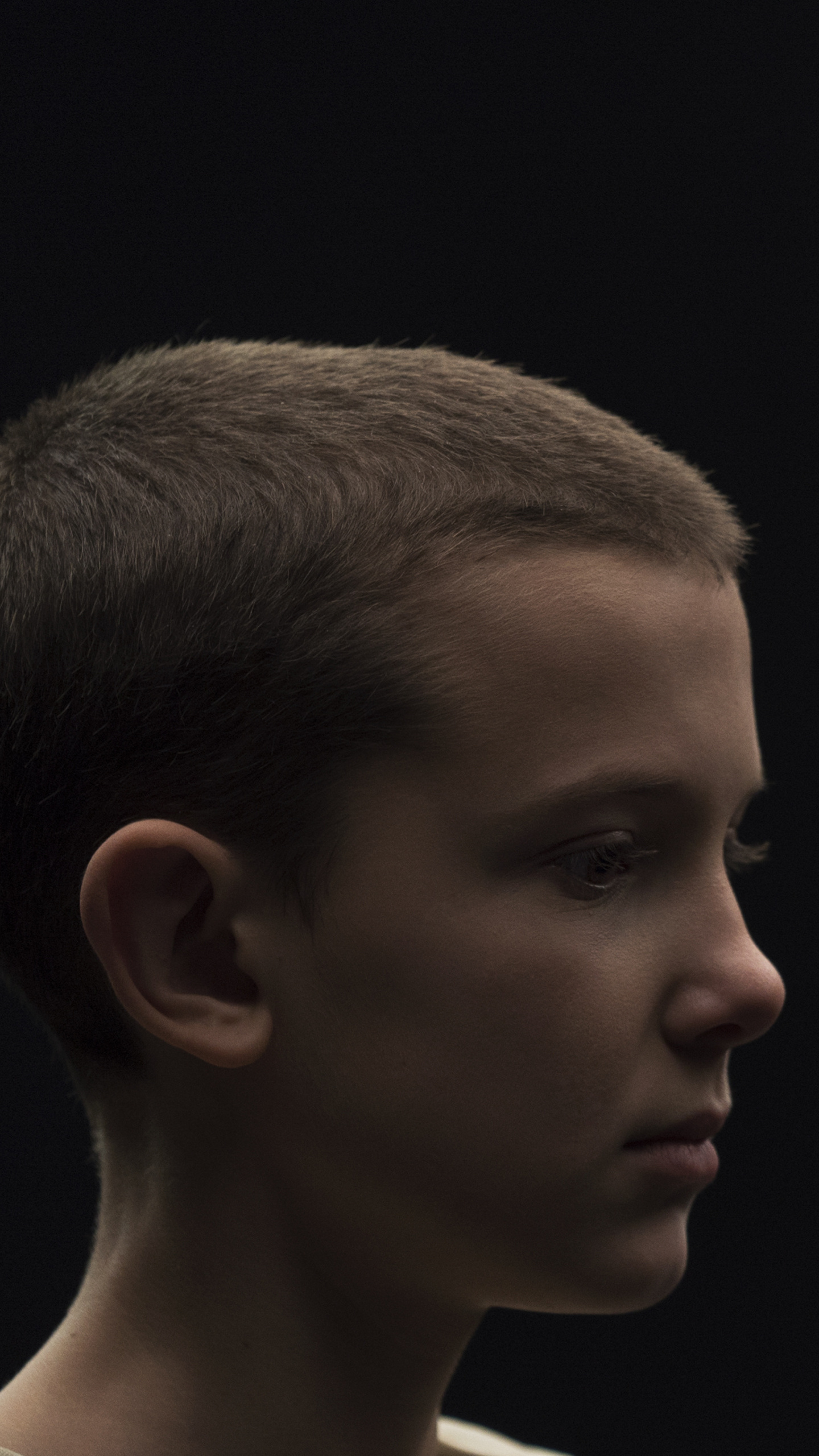 Millie Bobby Brown As Eleven In Stranger Things Logo Wallpapers