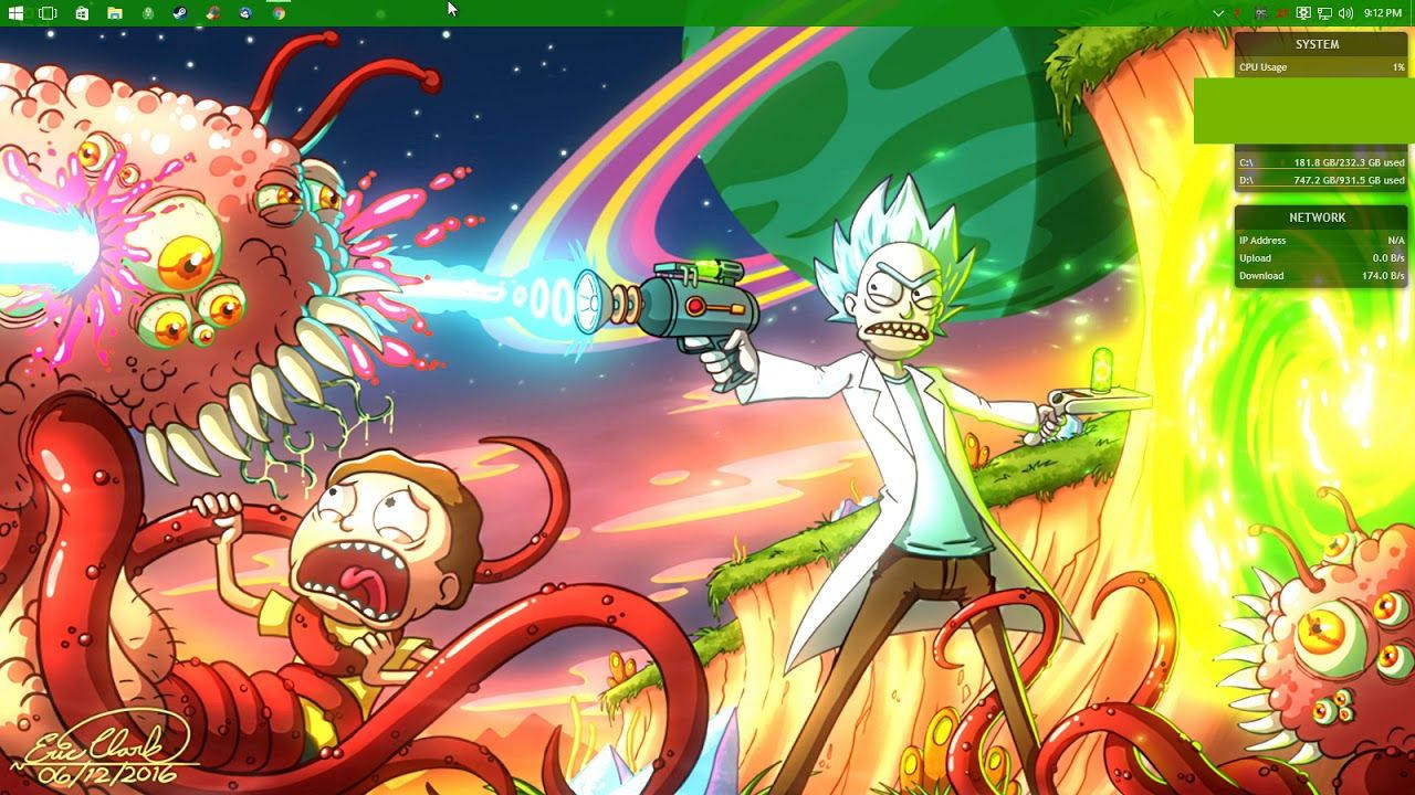 Morty And Rick Fighting With Aliens Wallpapers