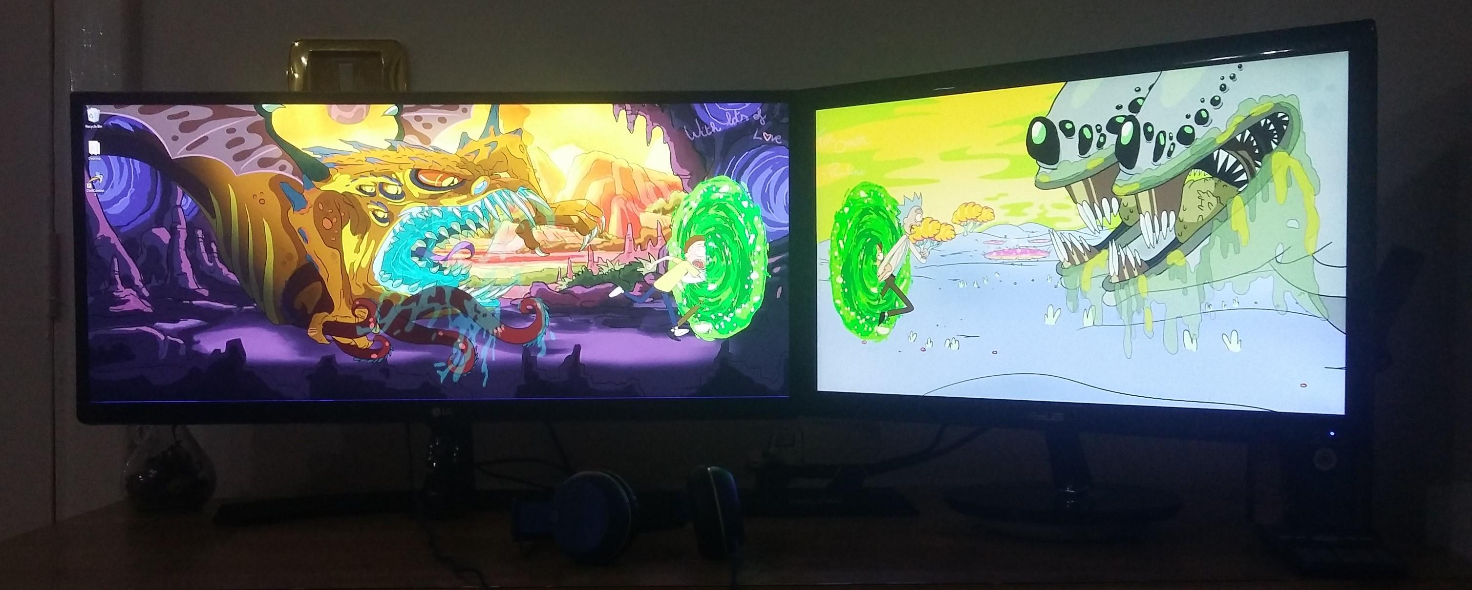 Rick And Morty Dual Screen Wallpapers