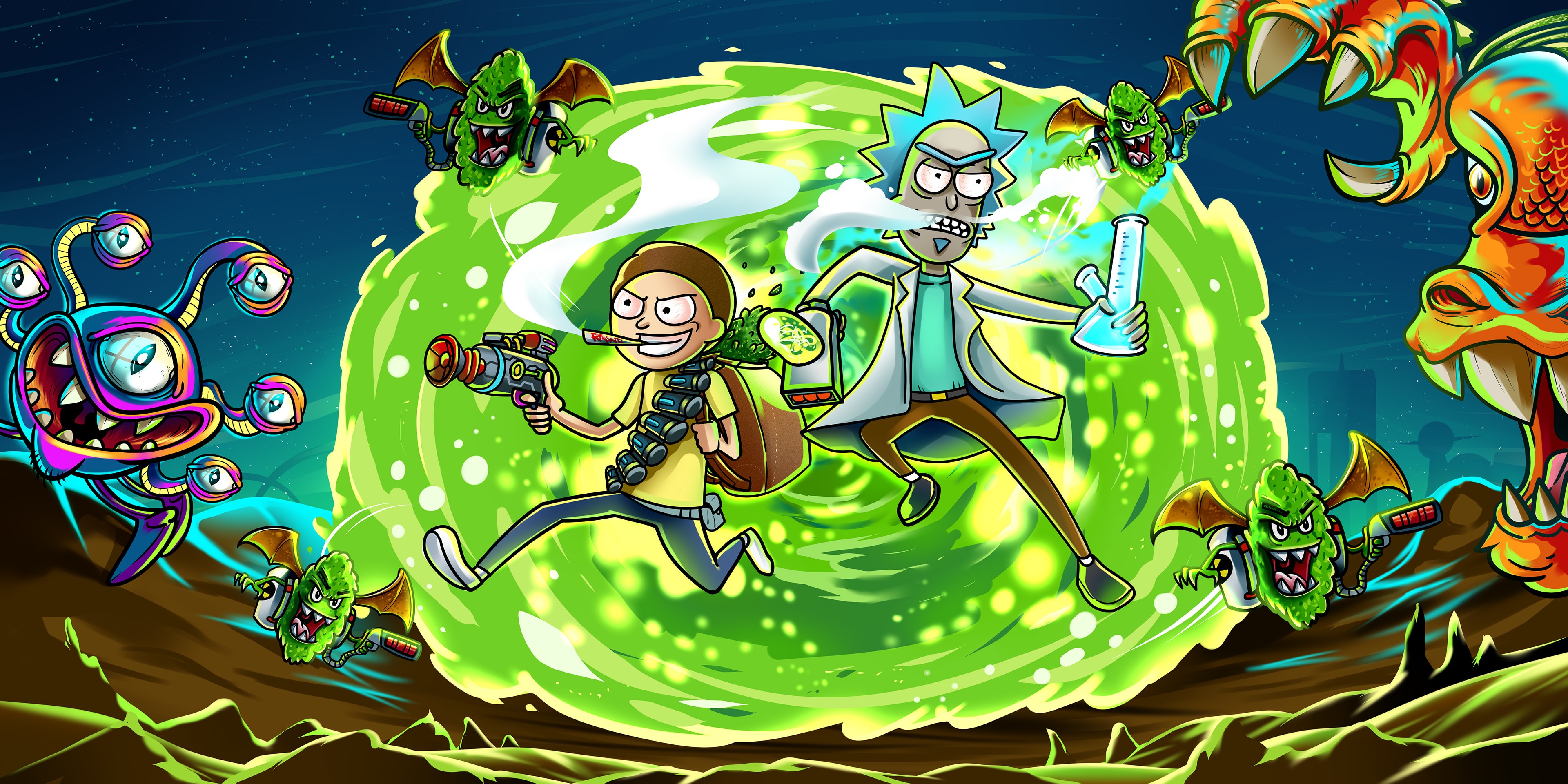 Rick And Morty Retro Wallpapers