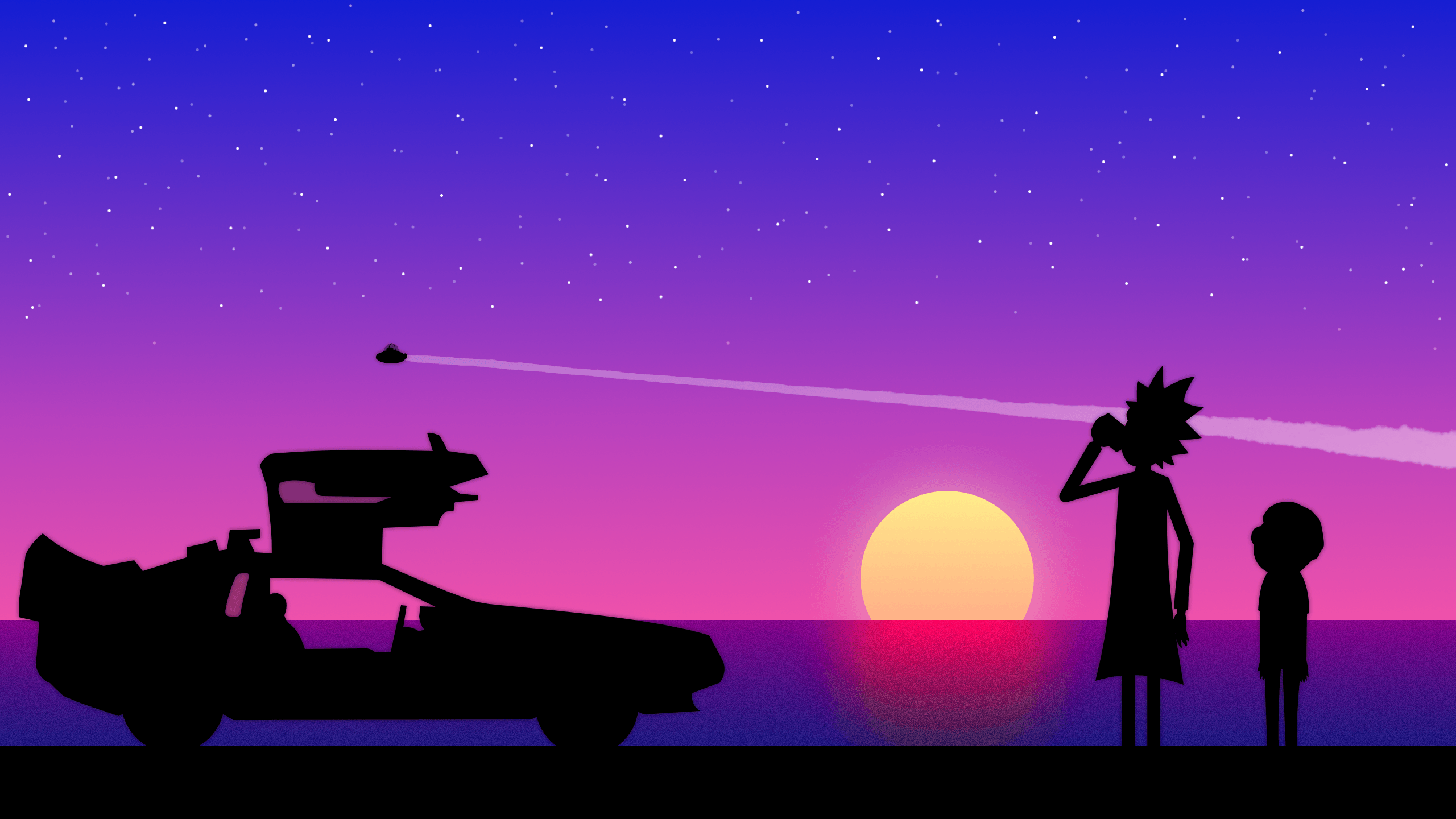 Rick And Morty Synthwave 8K Wallpapers