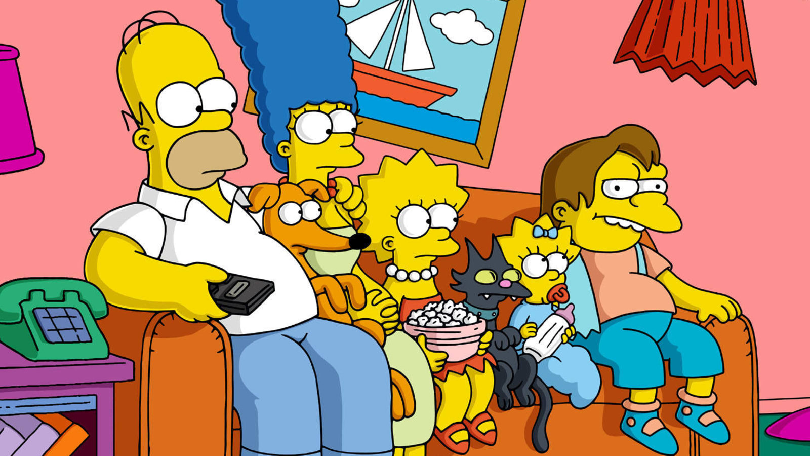 The Simpsons Family Watching Tv Wallpapers