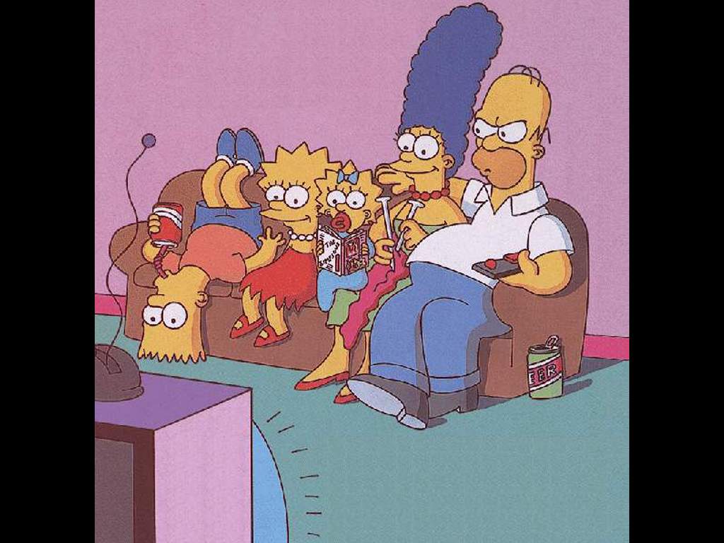 The Simpsons Family Watching Tv Wallpapers