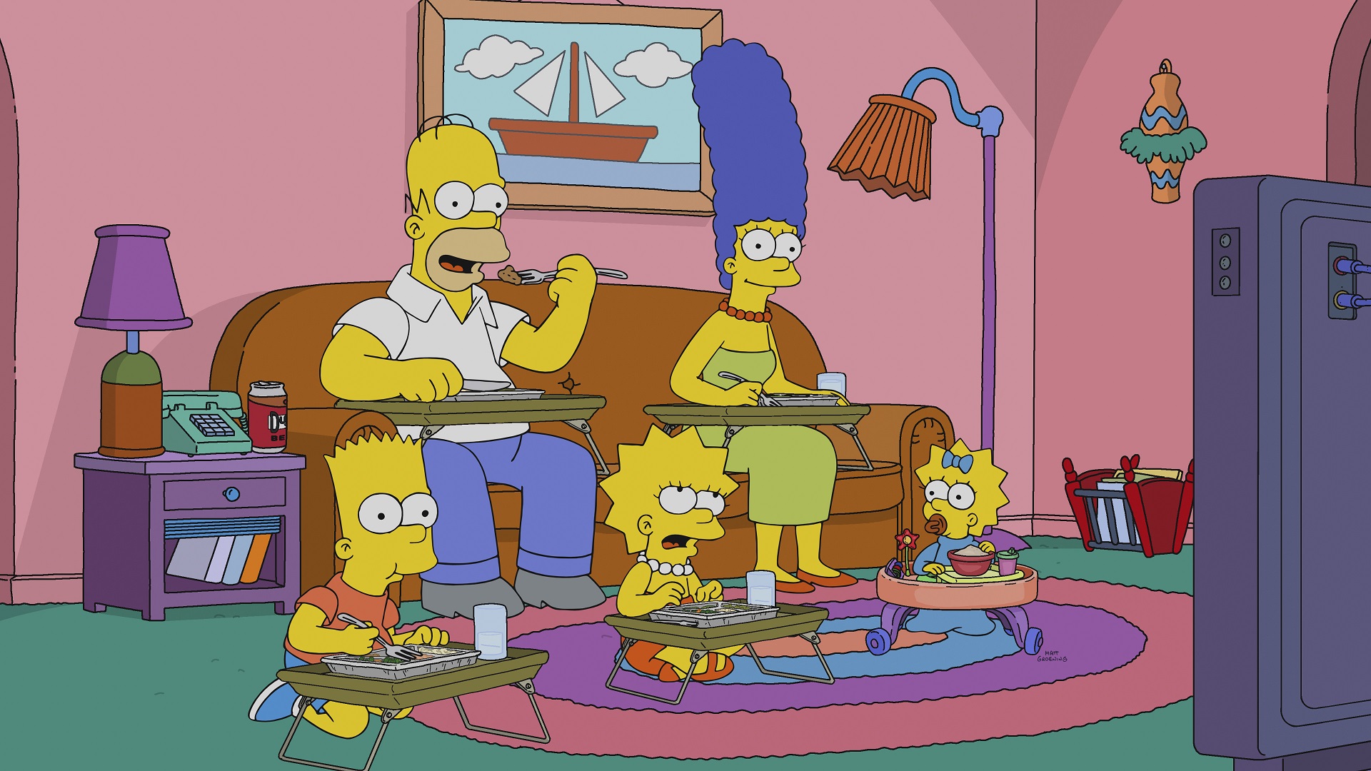 The Simpsons Family Watching Tv Wallpapers