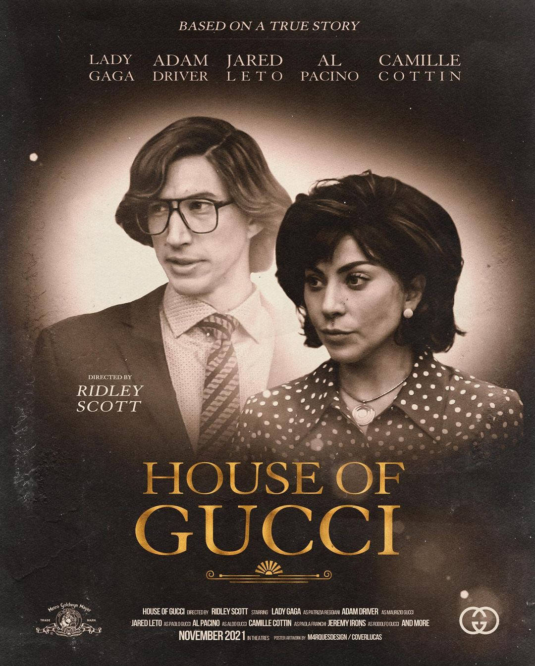 Adam Driver House Of Gucci Poster Wallpapers