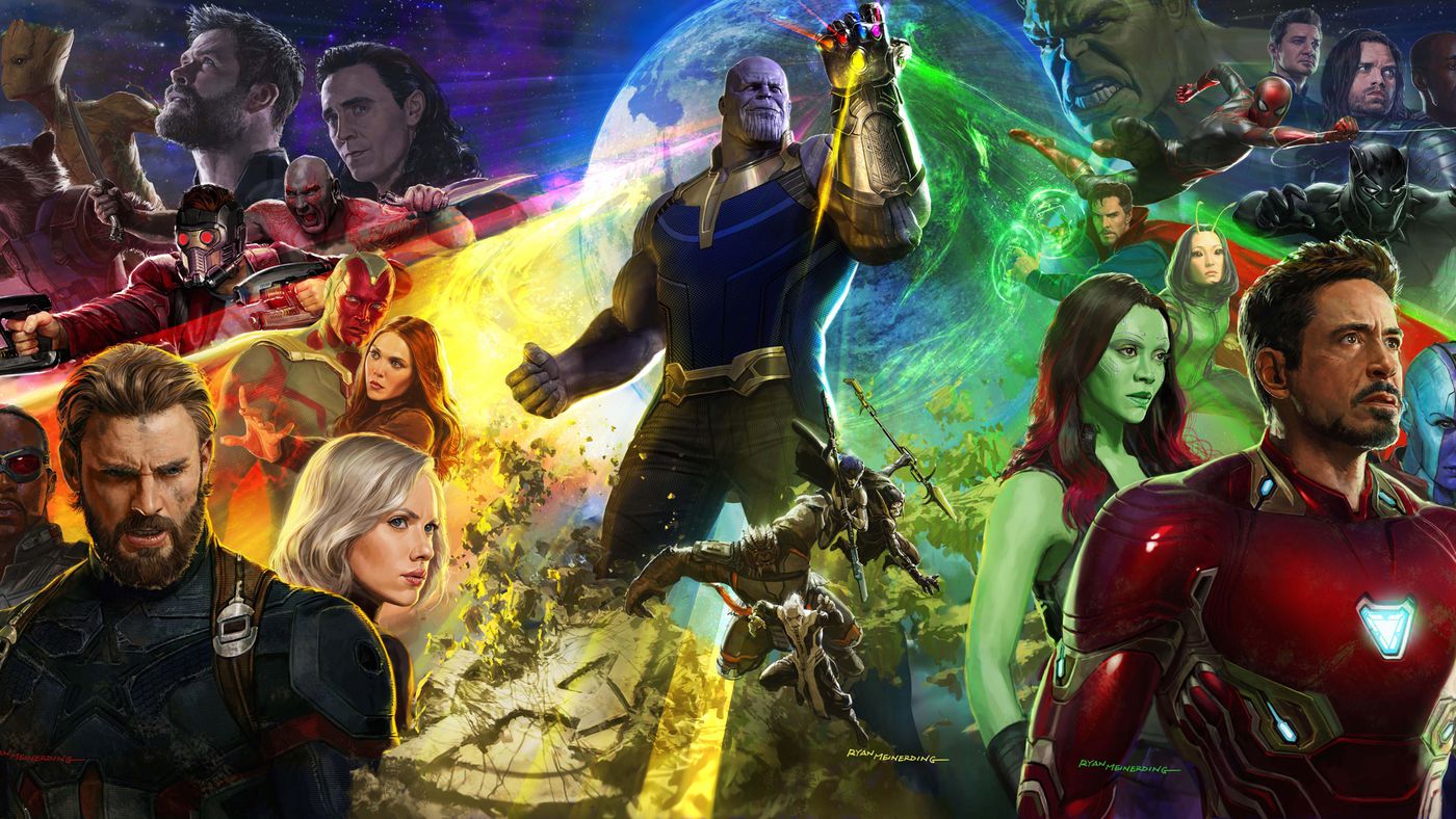 All The Avengers Fighting Thanos - Avengers Infinity War Artwork Wallpapers