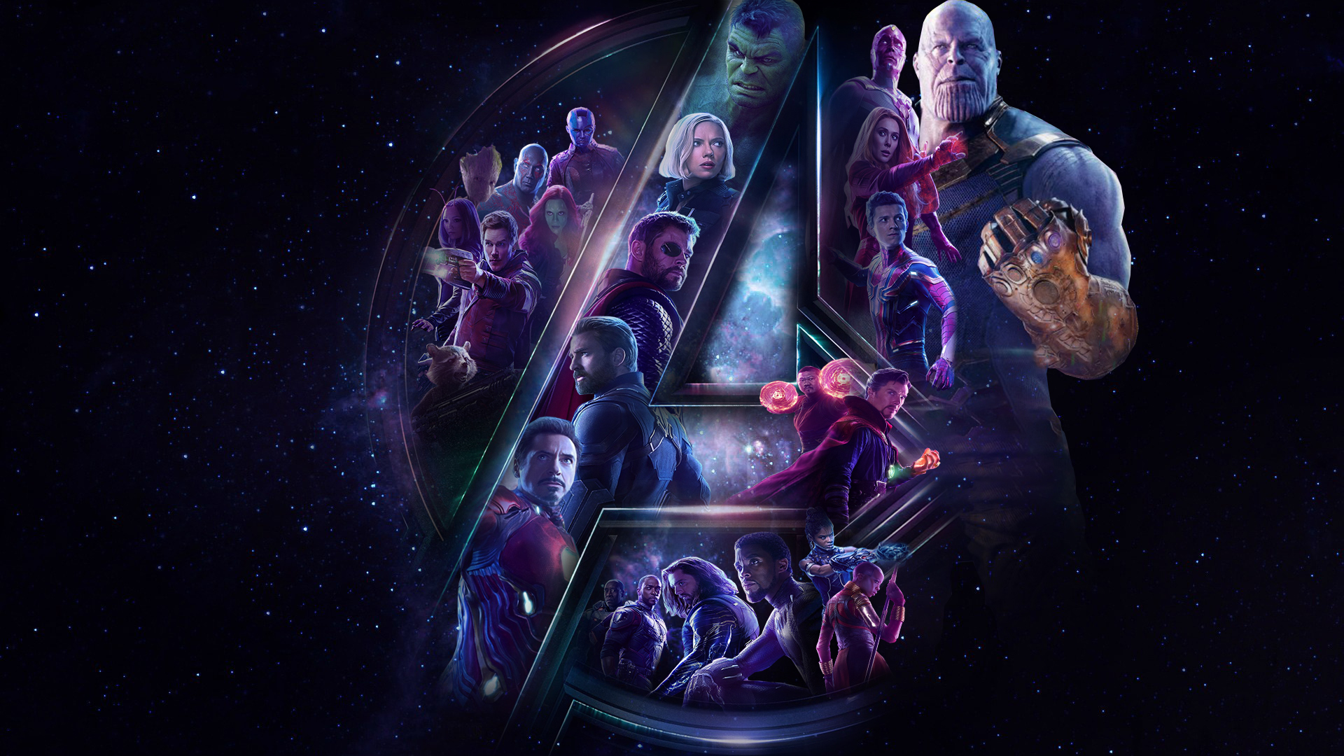 Avengers Infinity War 80S Neon Style Art Wallpapers