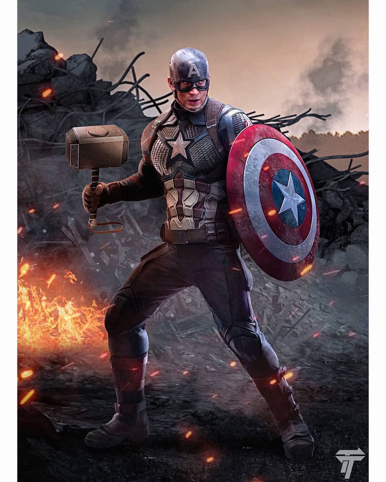 Captain America Vs Captain America Avengers Endgame Art Wallpapers