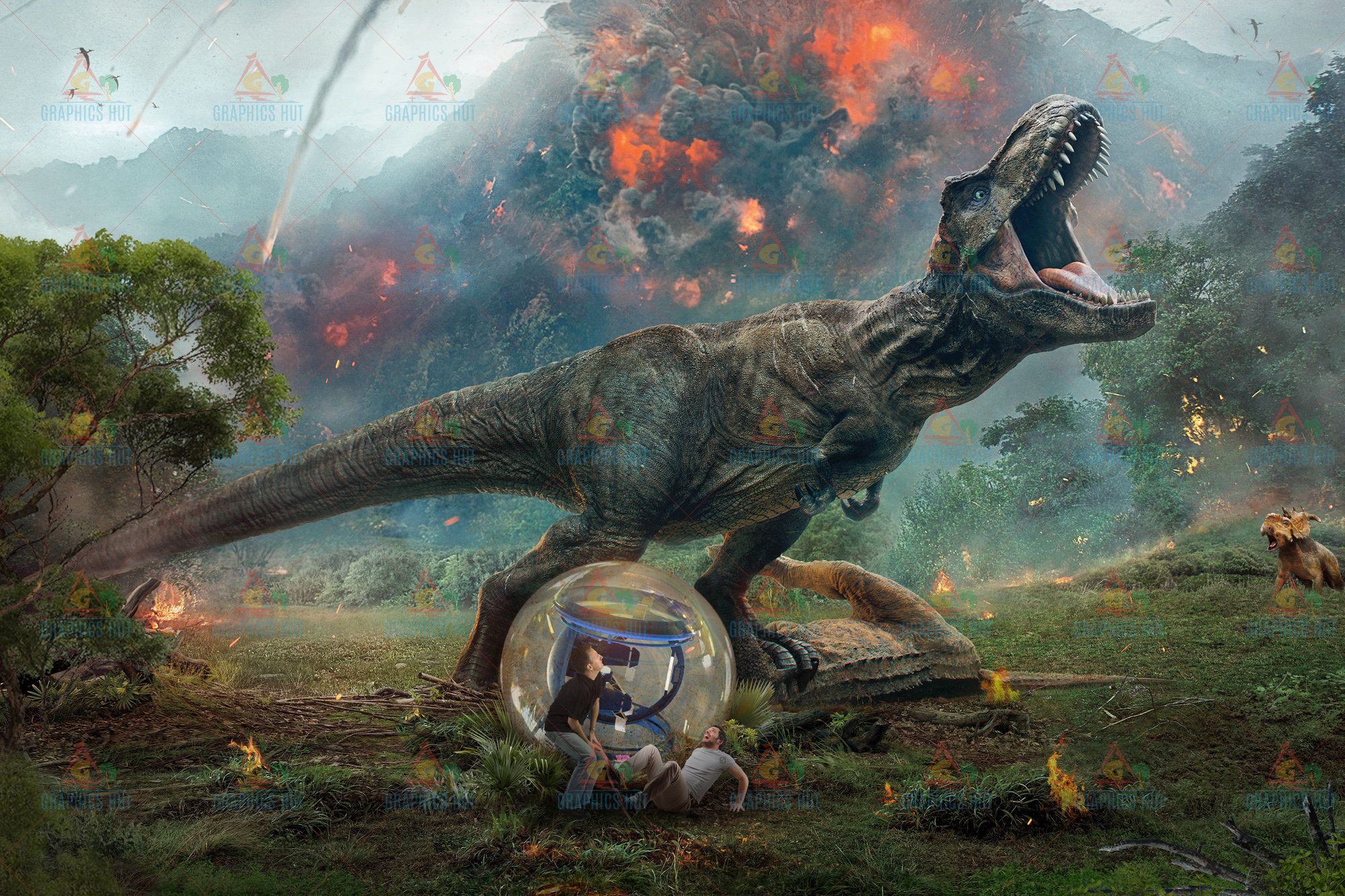 Chris Pratt And Little Raptor Jurassic World Wallpapers