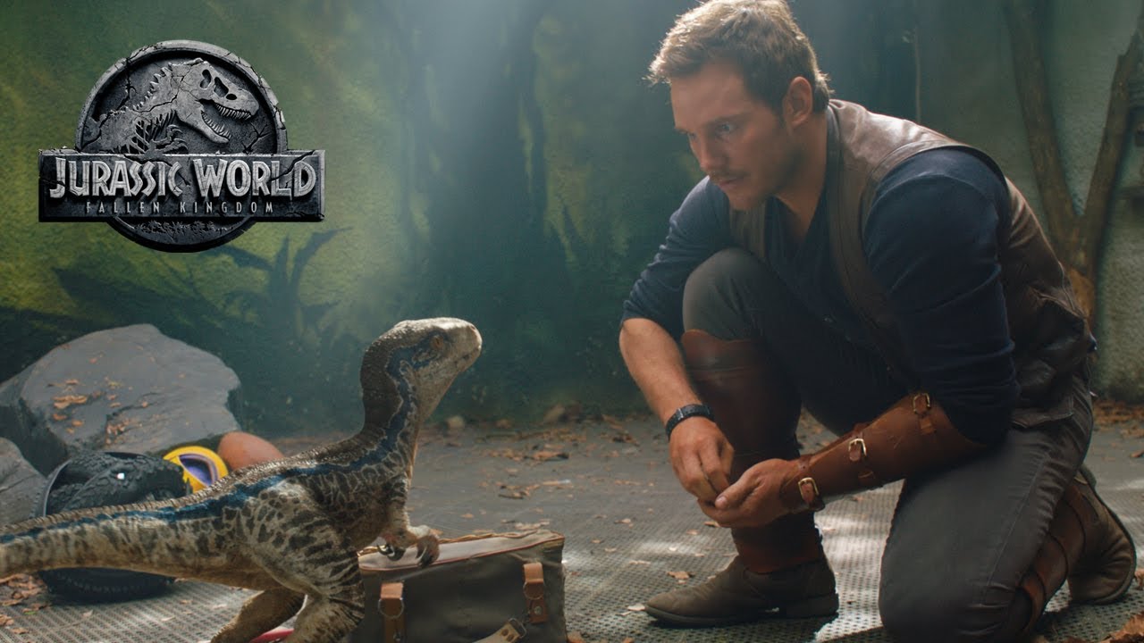 Chris Pratt And Little Raptor Jurassic World Wallpapers