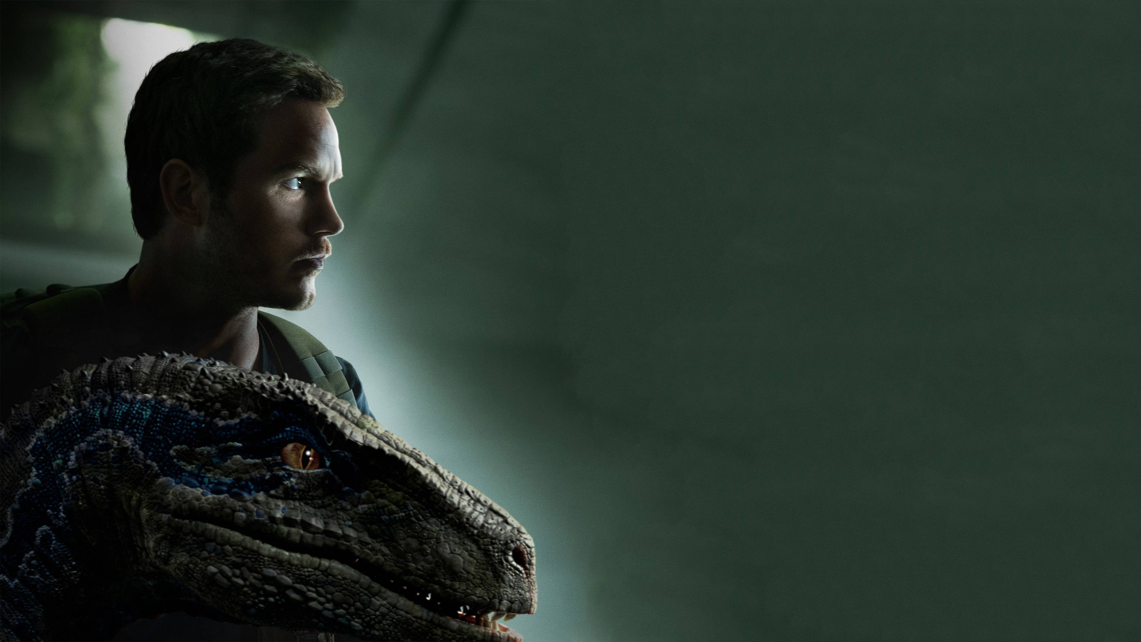 Chris Pratt And Little Raptor Jurassic World Wallpapers