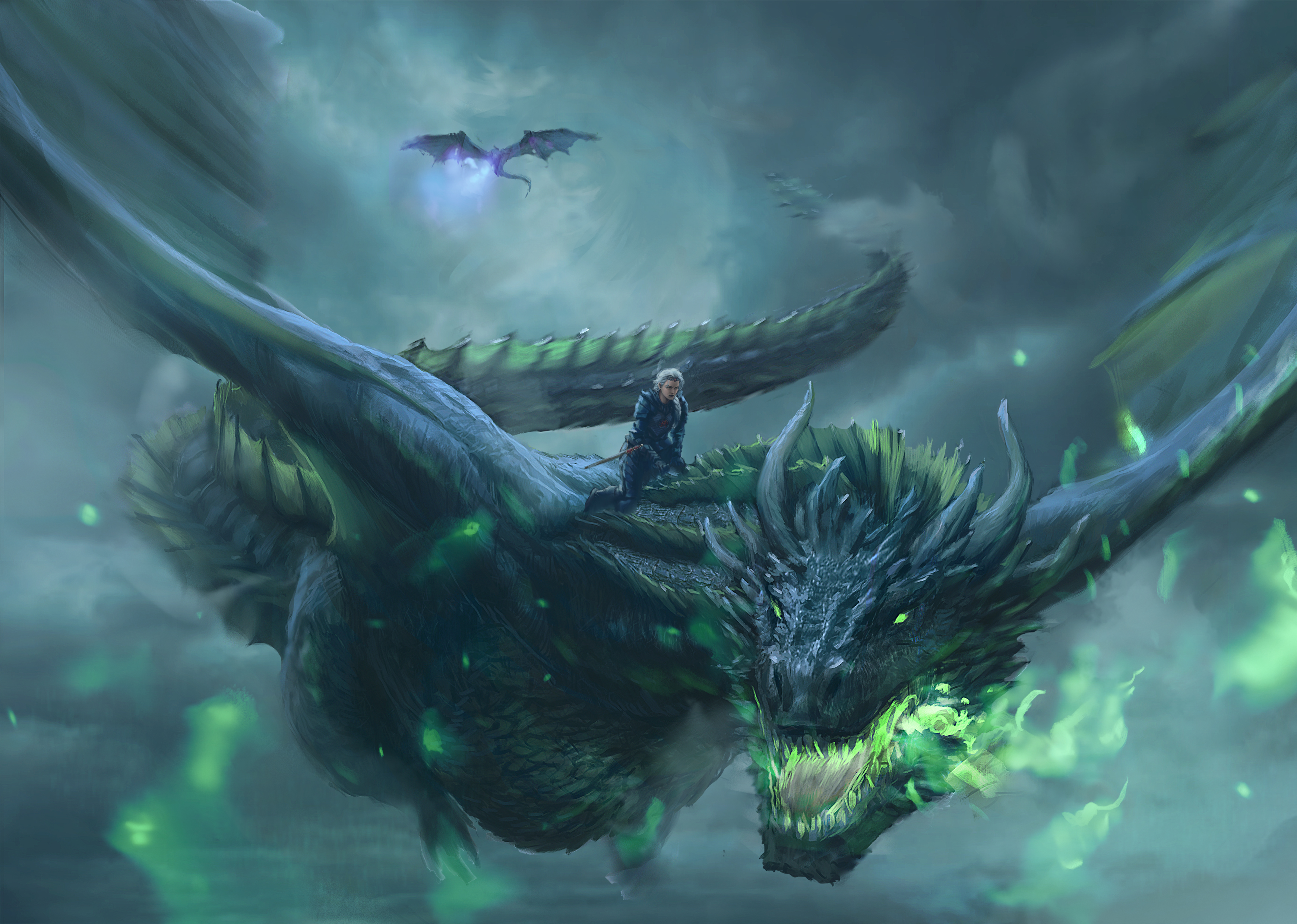 Daenerys Targareyn With His Dragon Art Wallpapers