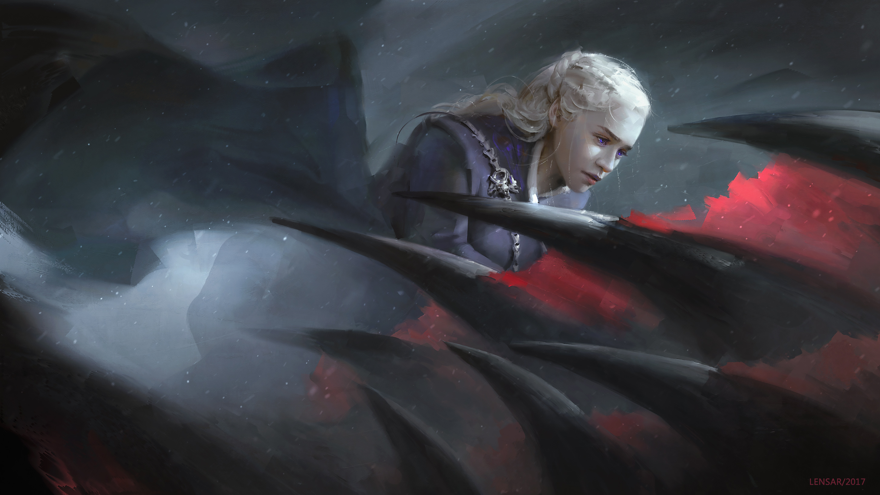 Daenerys Targaryen With Dragon Artwork Wallpapers