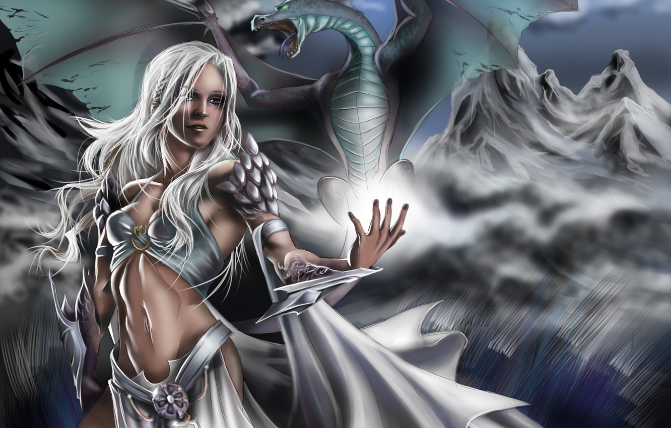 Daenerys Targaryen With Dragon Artwork Wallpapers