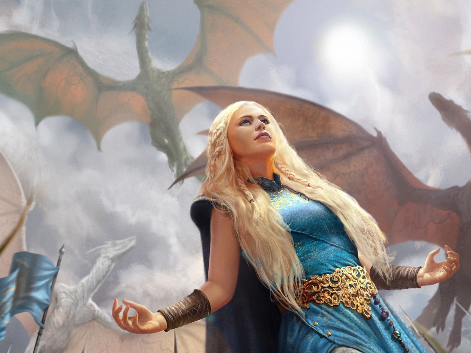 Daenerys Targaryen With Dragon Artwork Wallpapers