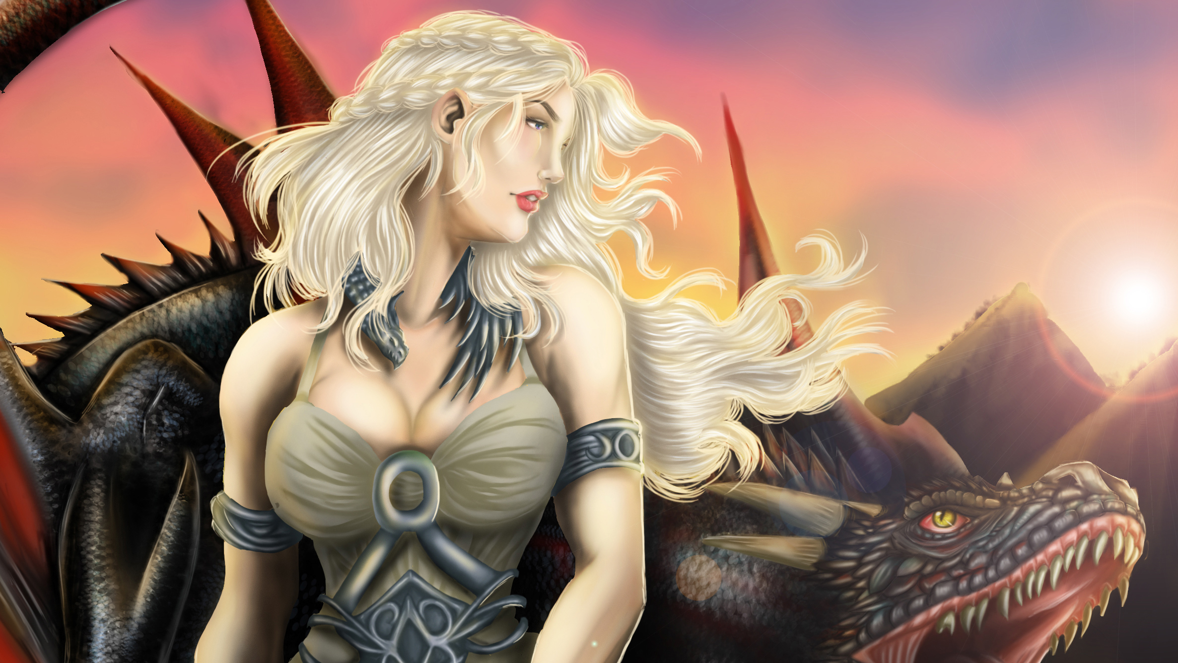 Daenerys Targaryen With Dragon Artwork Wallpapers