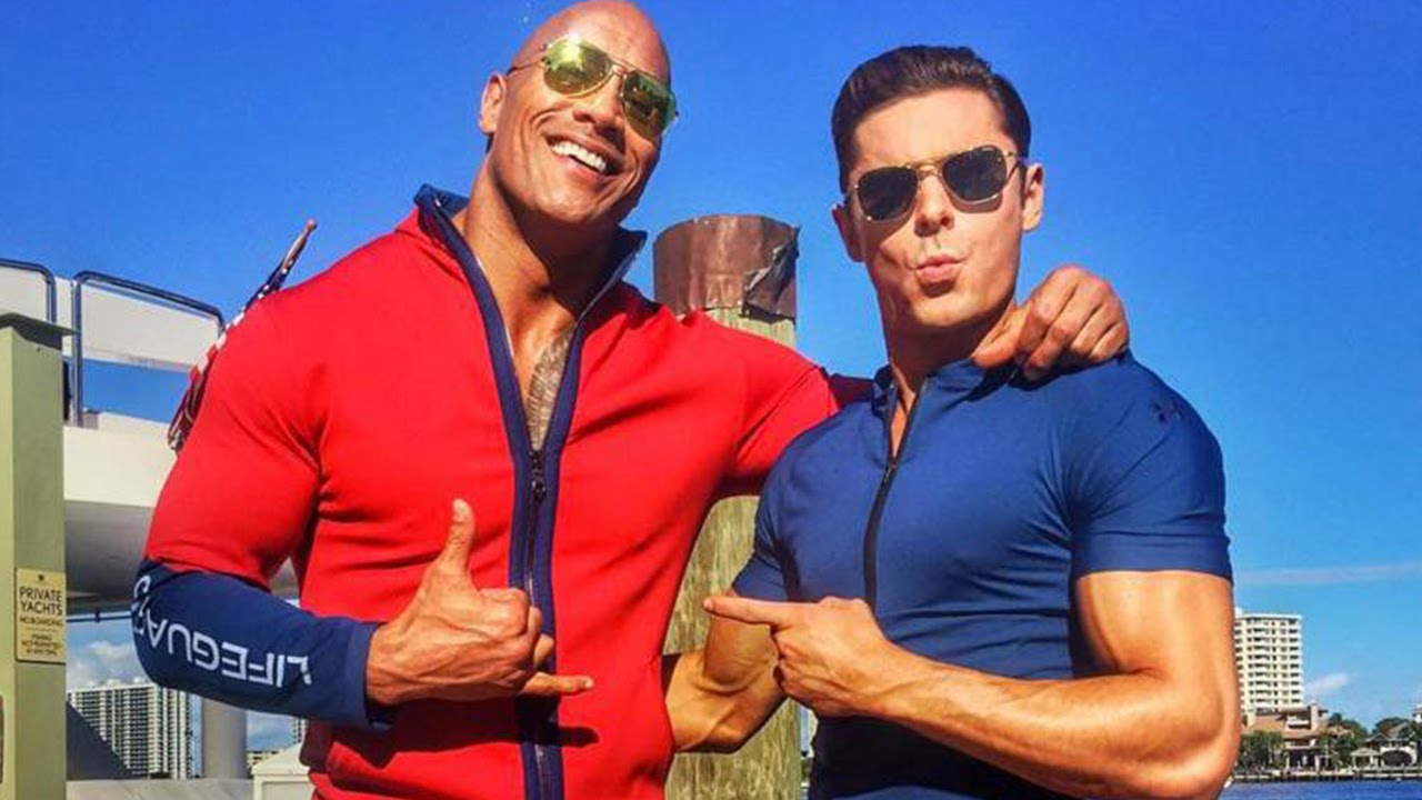 Dwayne Johnson And Zac Efron In Baywatch Wallpapers