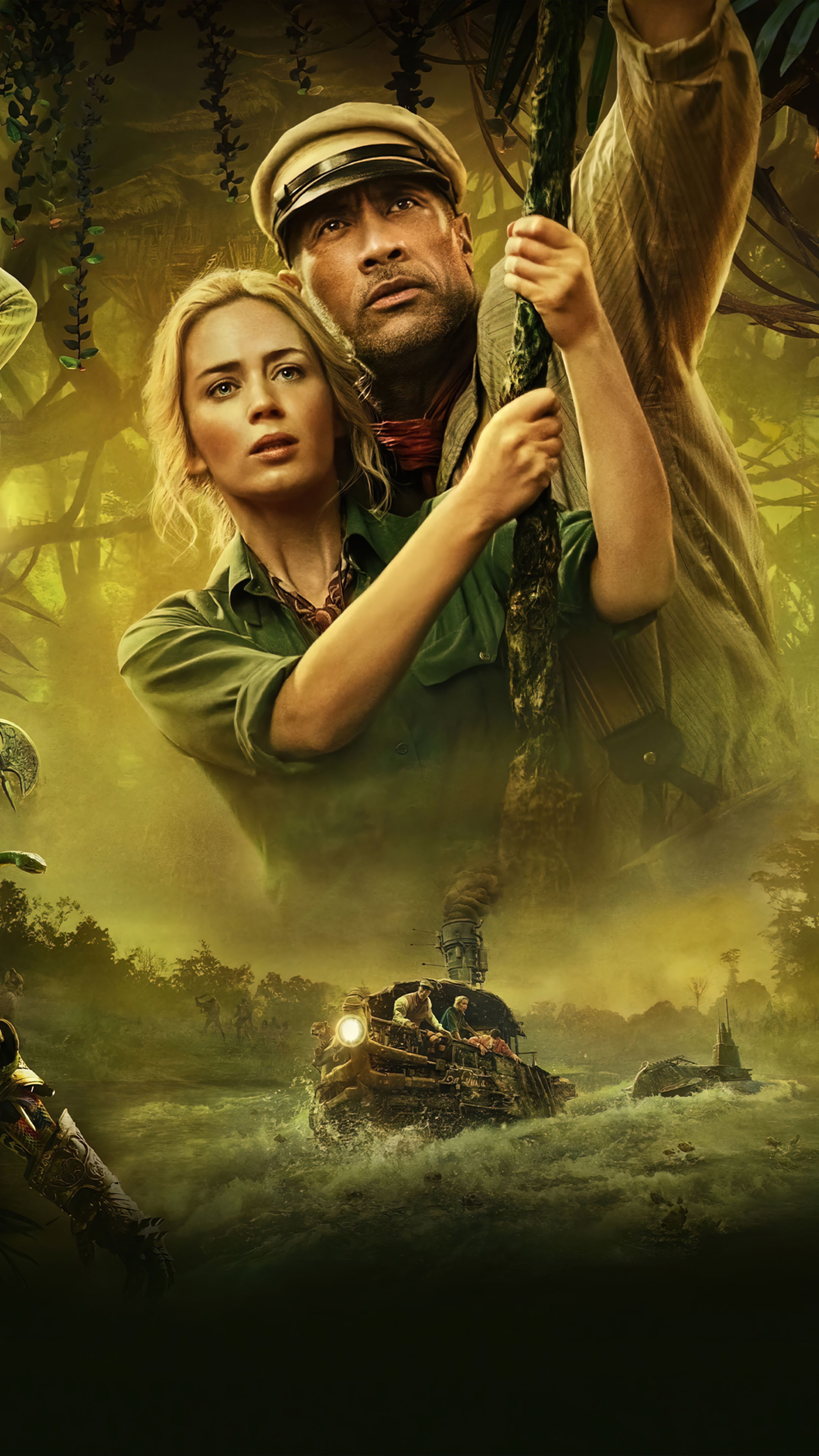 Dwayne Johnson Emily Blunt From Jungle Cruise Wallpapers
