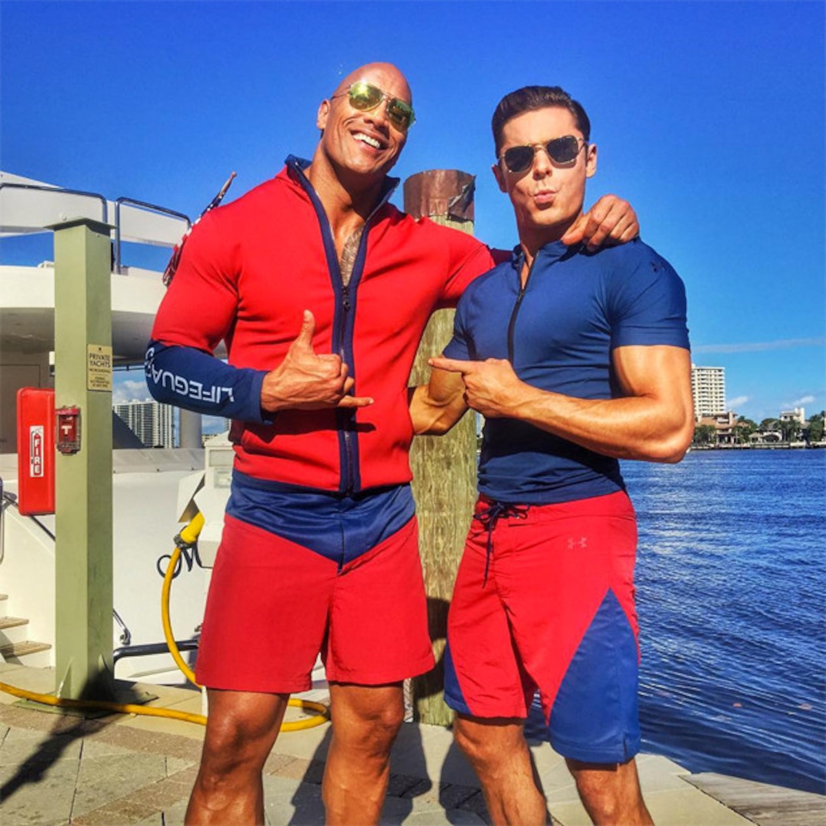 Dwayne 'The Rock' Johnson And Zac Efron In Baywatch Movie Wallpapers