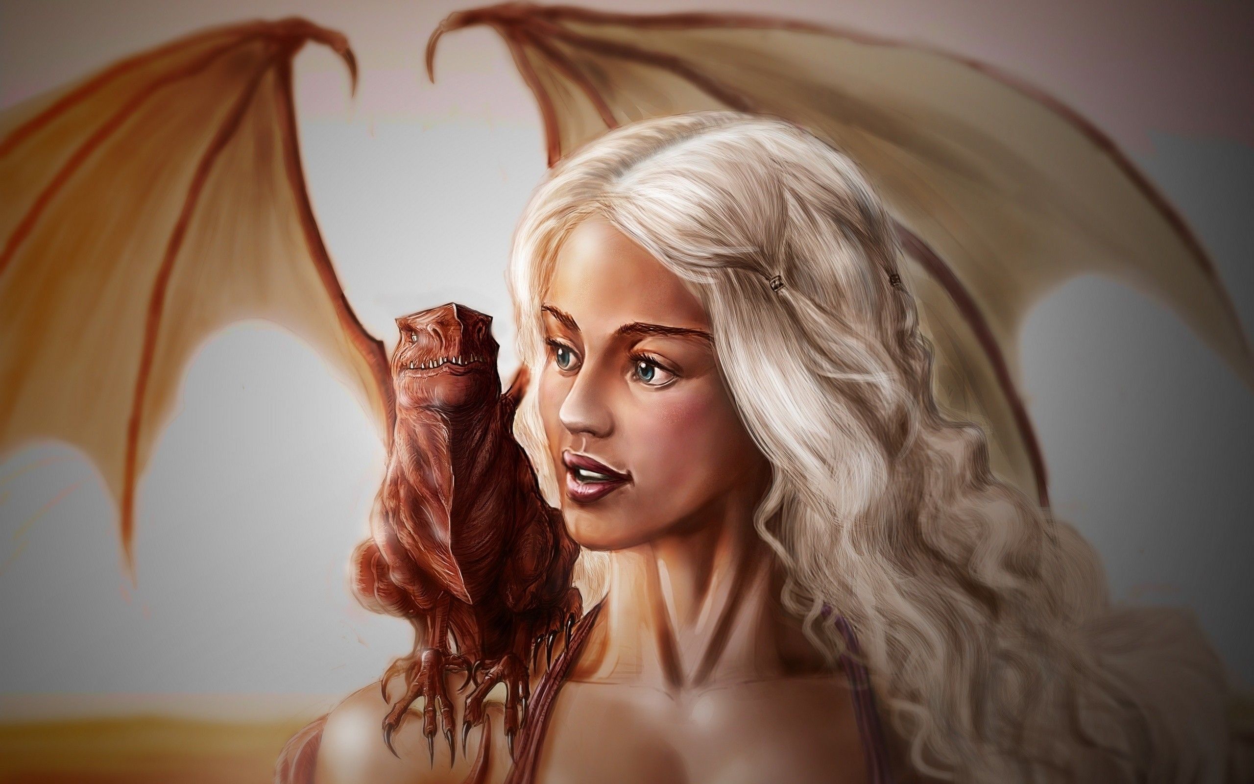 Game Of Thrones Dragon Girl Daenerys Targaryen Art Wallpapers