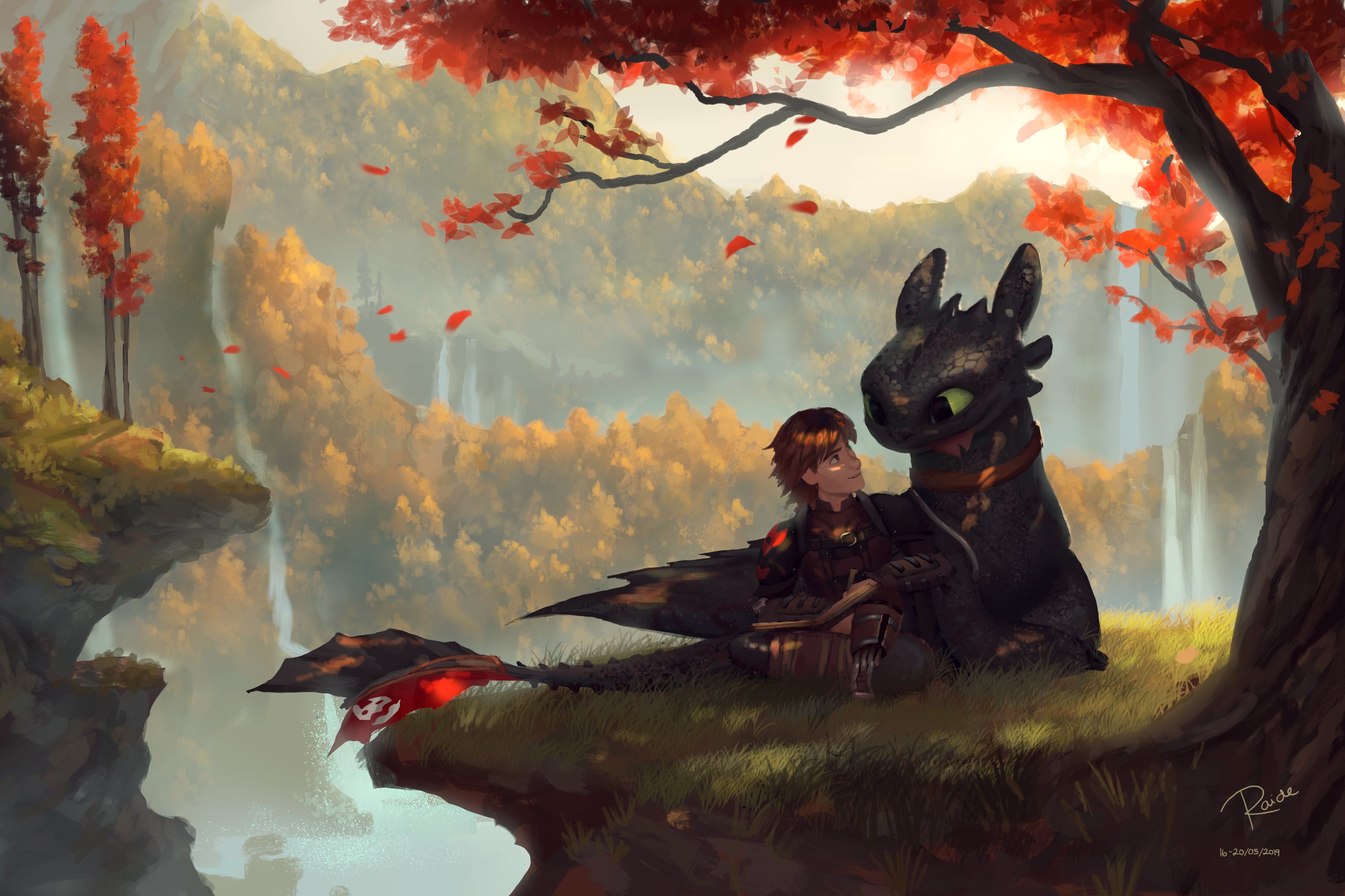 Hiccup And Toothless Artwork Wallpapers