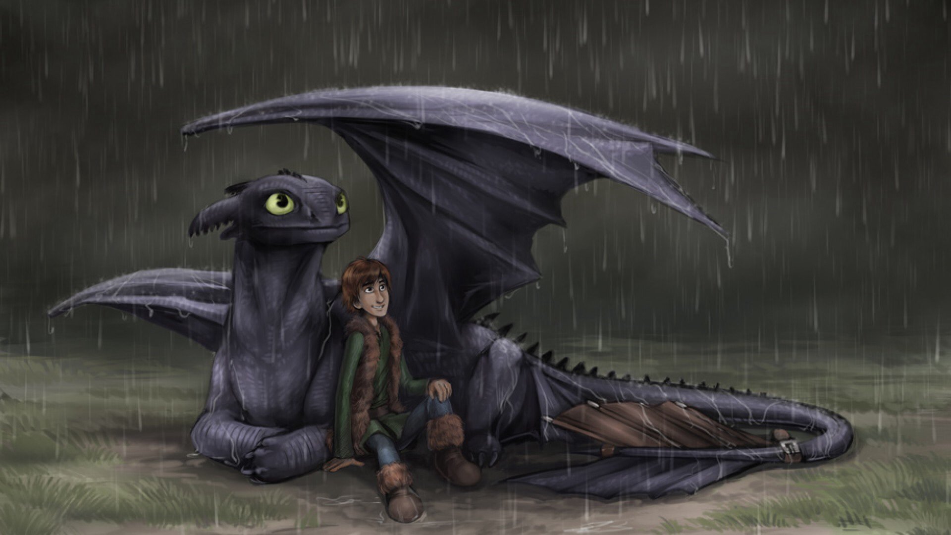 Hiccup And Toothless Artwork Wallpapers