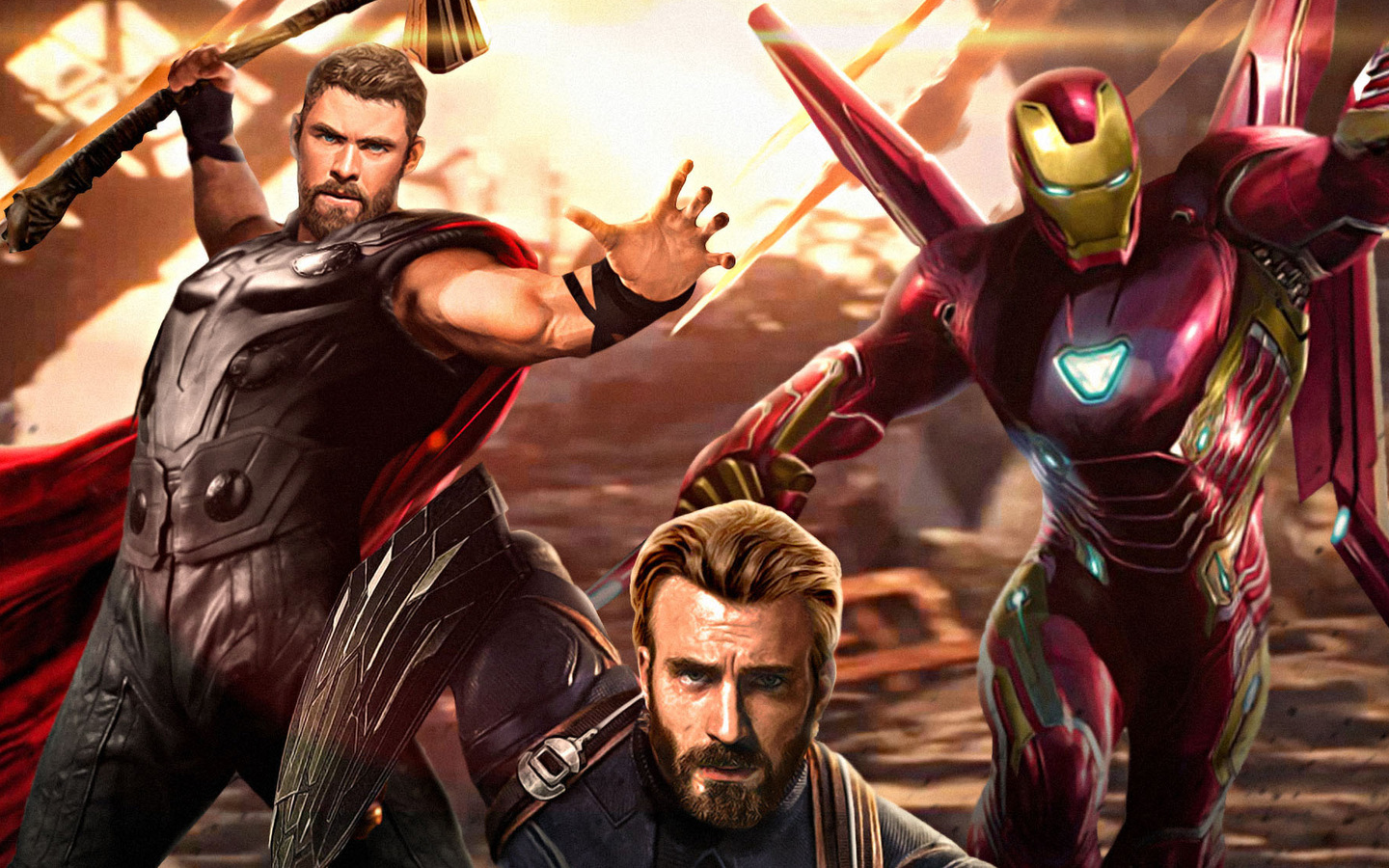 Iron Man Captain America Thor In Avengers Infinity War Wallpapers