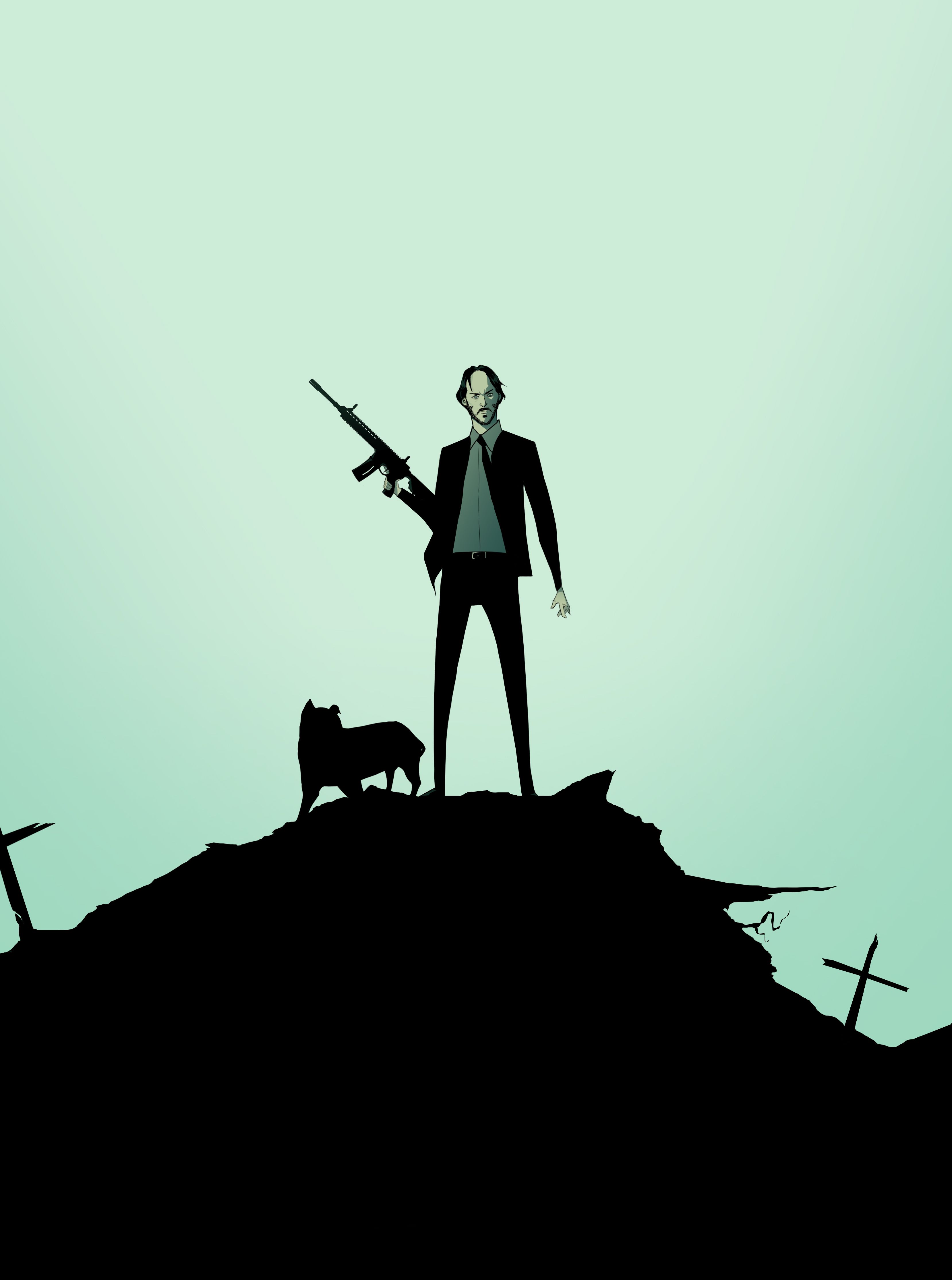 John Wick Baba Yaga Minimal Amoled Wallpapers