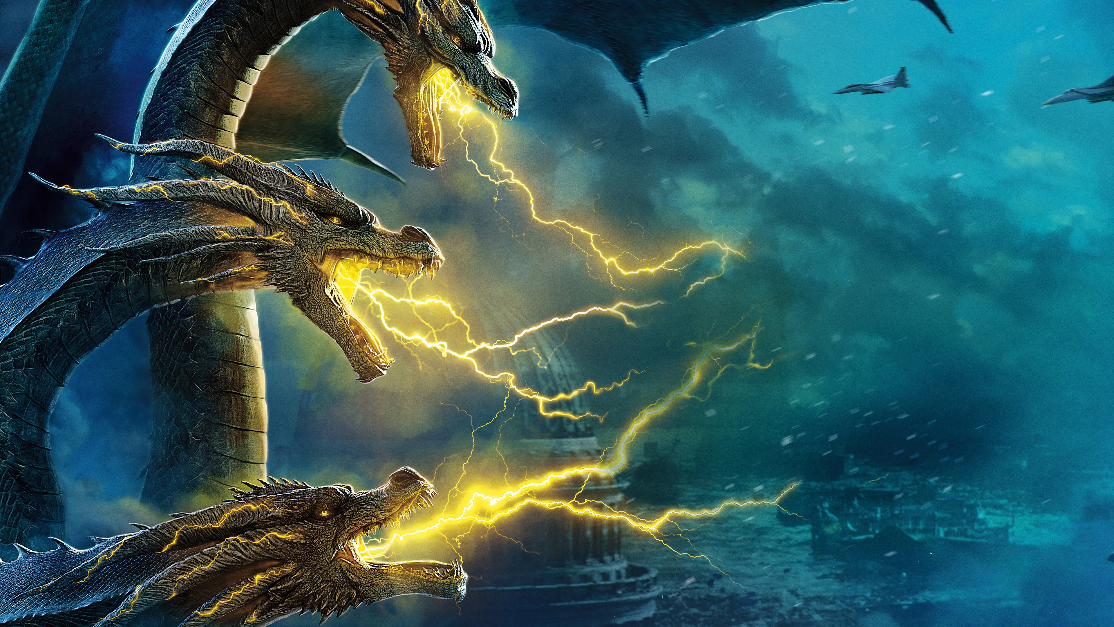 King Ghidorah In Godzilla King Of The Monsters 4K 8K Wallpapers