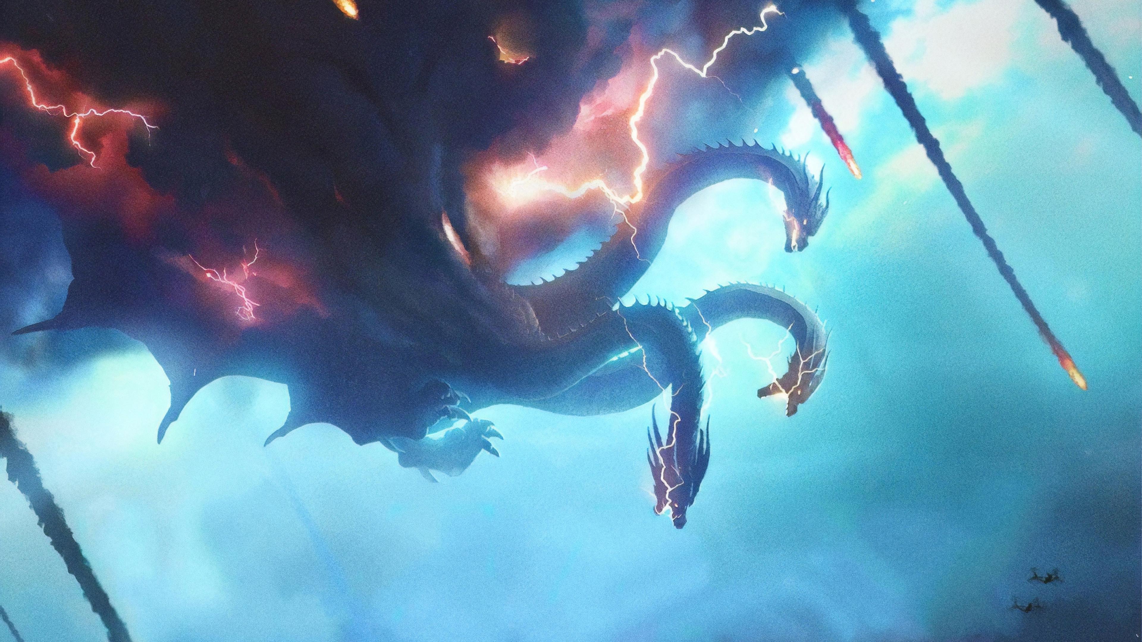 King Ghidorah In Godzilla King Of The Monsters 4K 8K Wallpapers