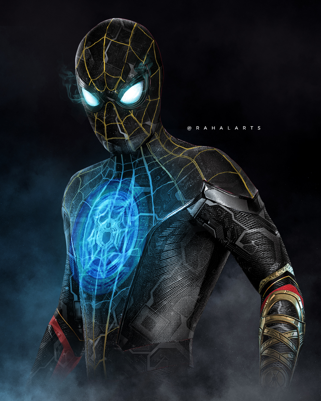 Spider Man Black And Gold Suit No Way Home Concept Art Wallpapers